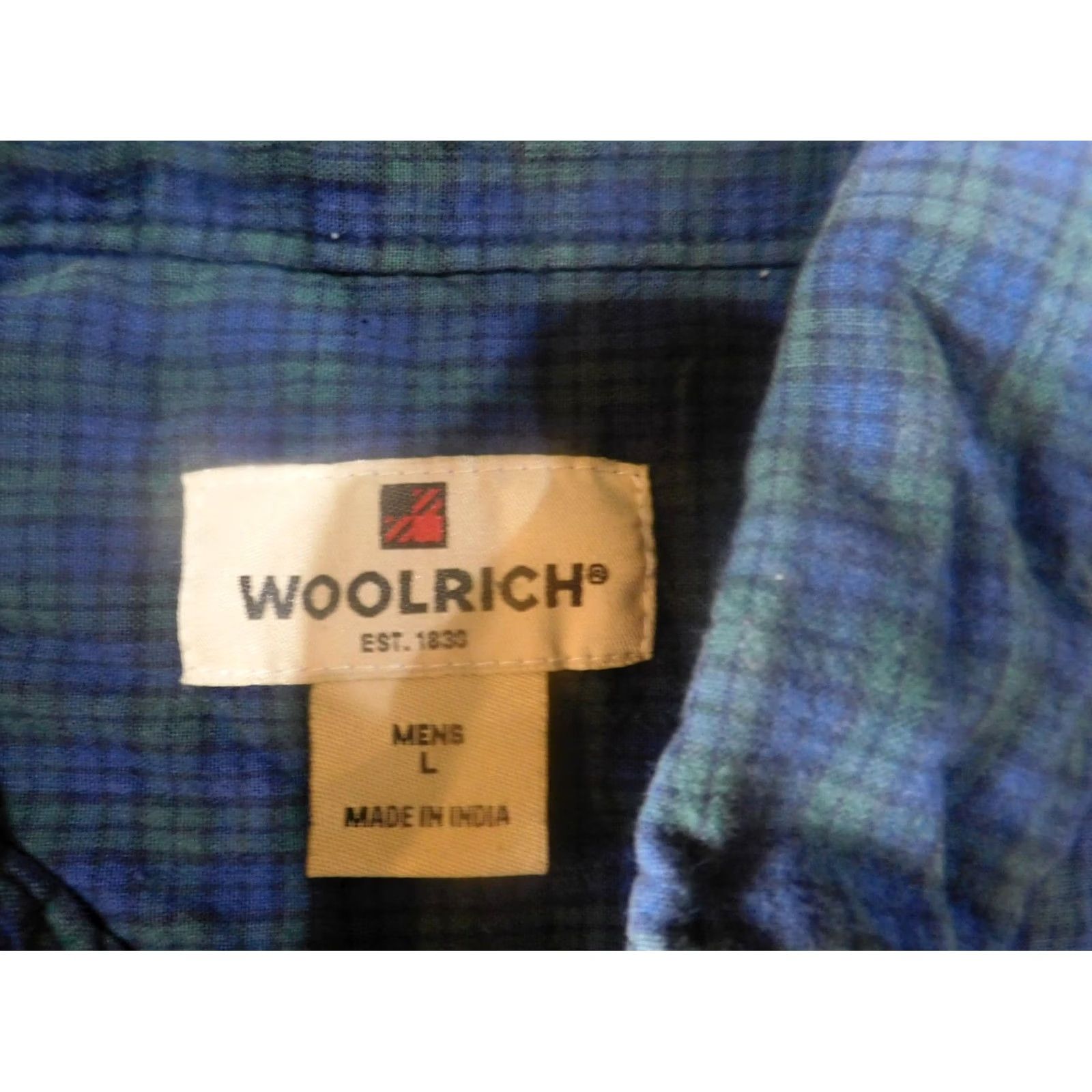 Vintage VINTAGE Woolrich Mens Shirt L Blue Plaid Button-Up Knit Cotton Casual Long Sleeve Button-Down Collar Mens Regular Features Pockets Size US L / EU 52-54 / 3 - 4 Thumbnail