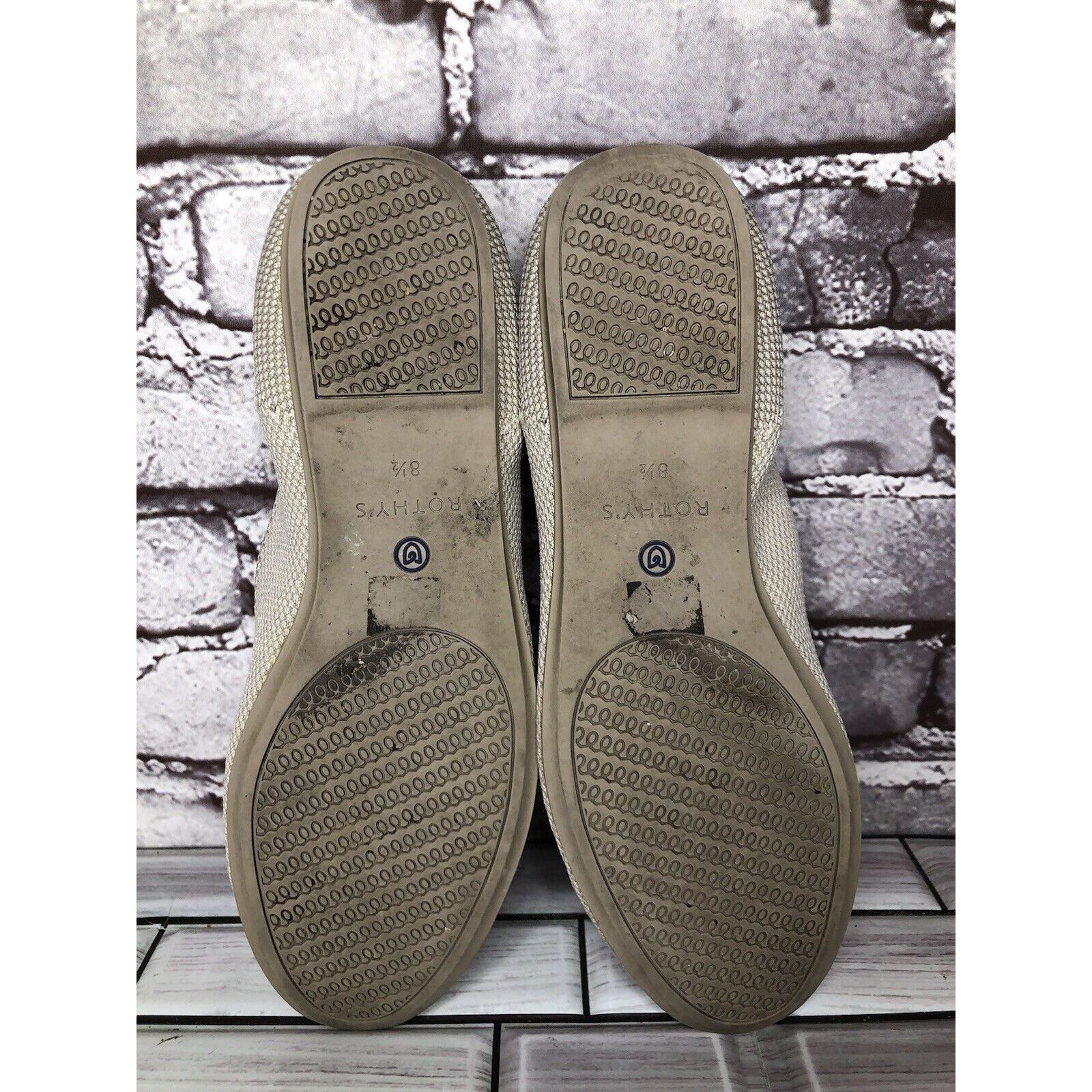 Other Rothys Cream Gray Knit Casual Slip On Round Toe Ballet Flats Size US 8.5 / IT 38.5 - 8 Thumbnail