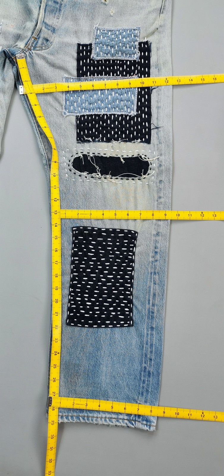 Levi's 80s Vintage Levis Selvedge Denim Patchwork Jeans Size US 36 / EU 52 - 25 Thumbnail