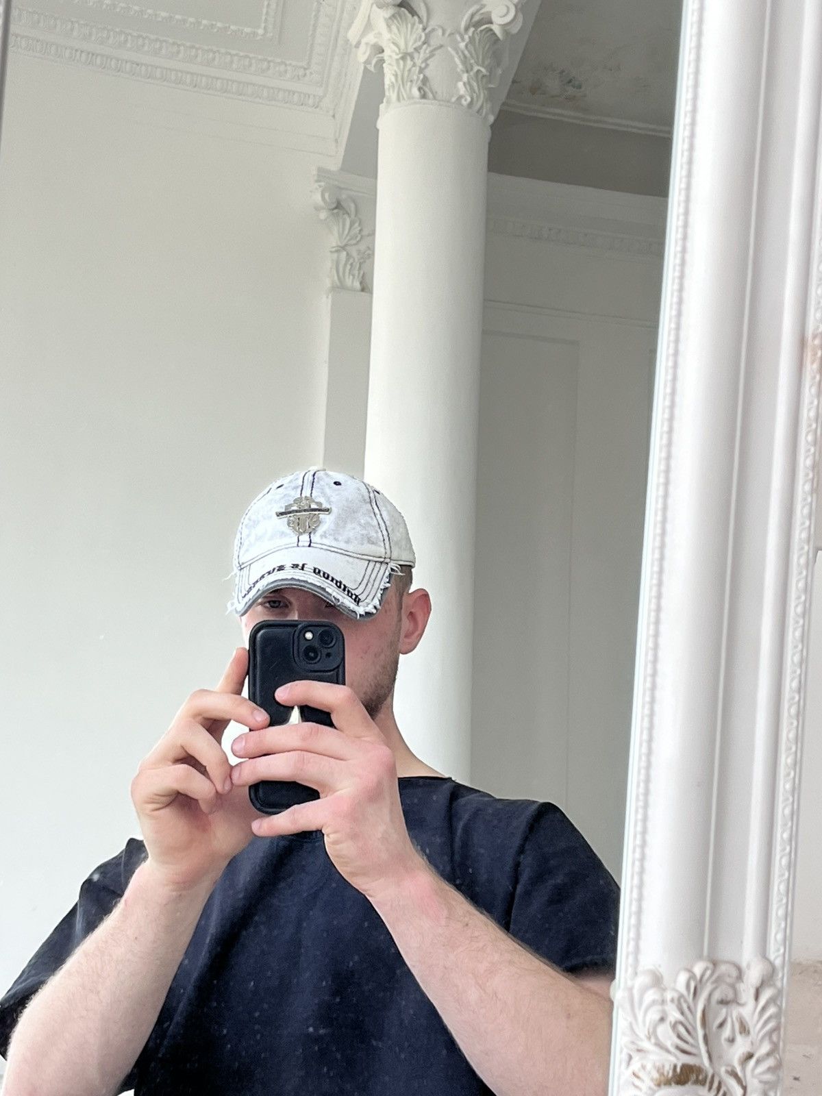 Other Vintage Chrome Hearts Style White Distressed Cap Metal Logo Size ONE SIZE - 2 Thumbnail