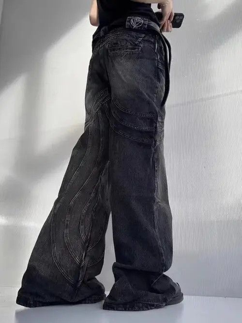 VIBE Retro washed distressed heavyweight corrugated bootcut jeans Size US 32 / EU 48 - 7 Thumbnail
