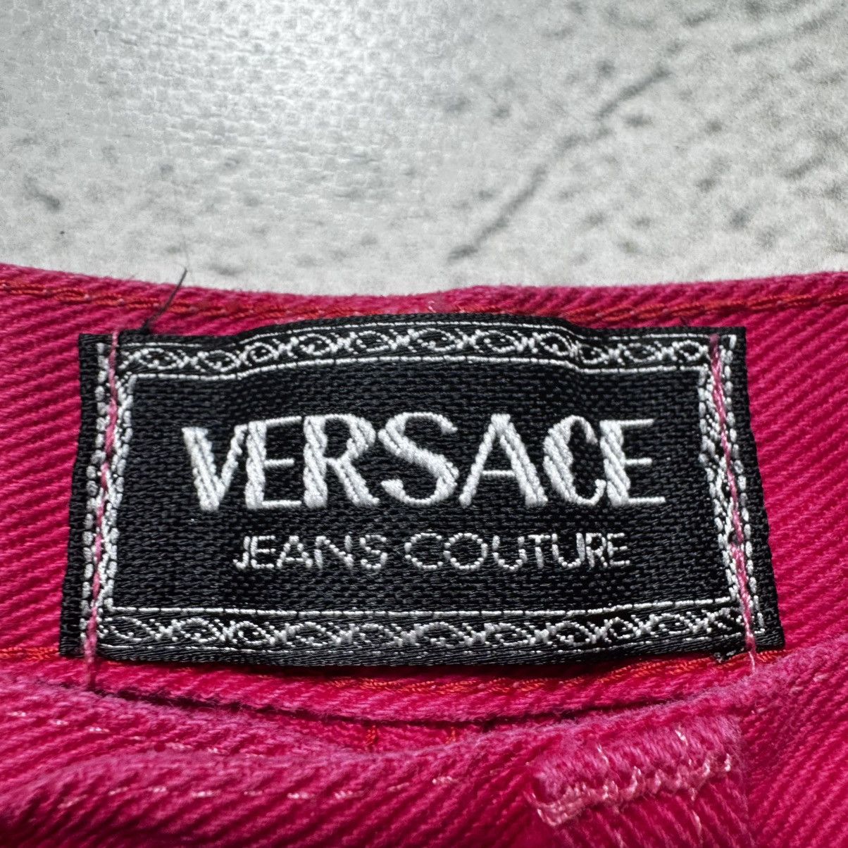 Versace × Versace Jeans Couture vintage pink versace womens jeans big logo buggy fit Size 30" / US 8 / IT 44 - 5 Thumbnail