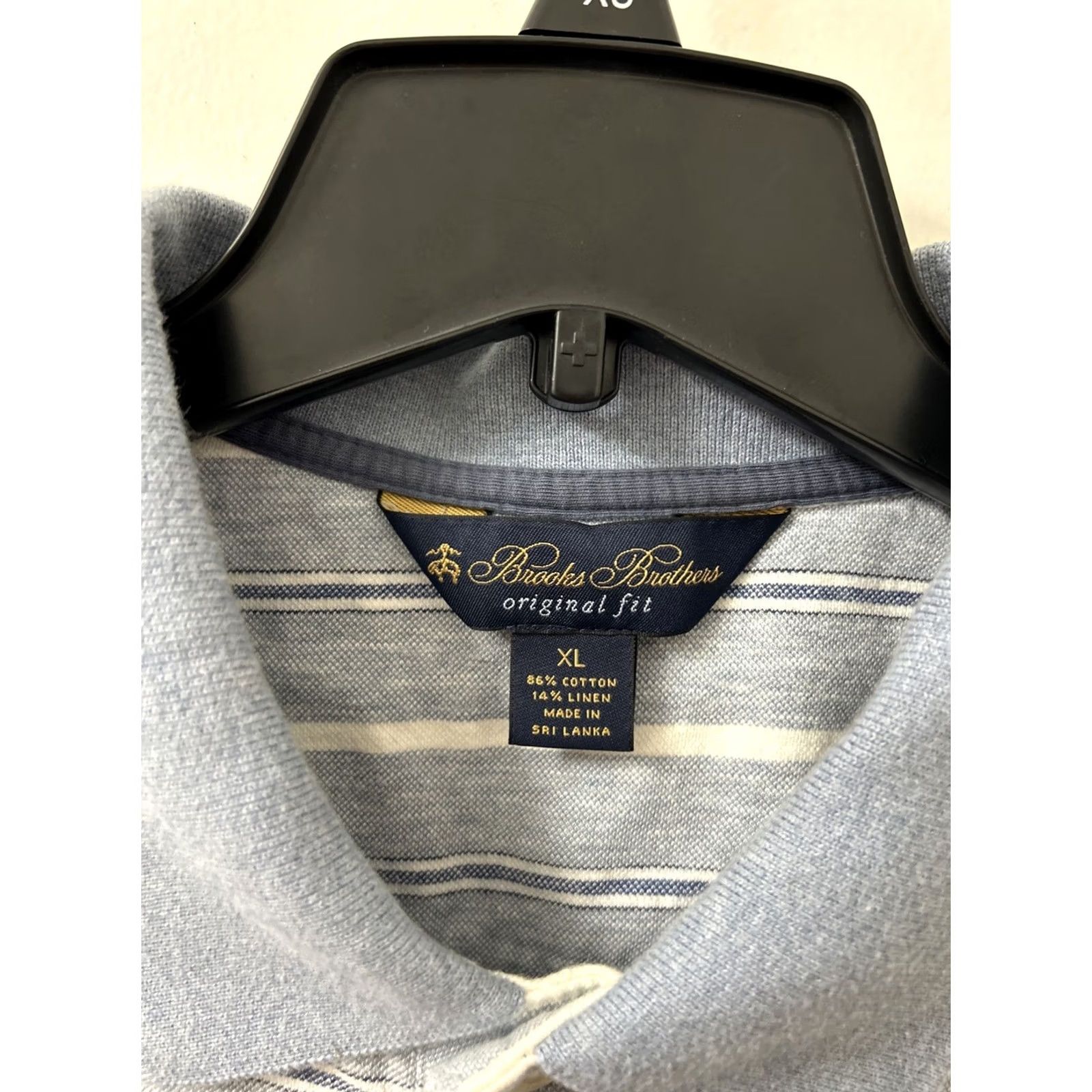 Brooks Brothers Brooks Brothers Polo Shirt Mens XL Blue Striped Linen Blend Regular Fit S/S Polo Shirt Swinging Golf Casual Size US XL / EU 56 / 4 - 6 Thumbnail