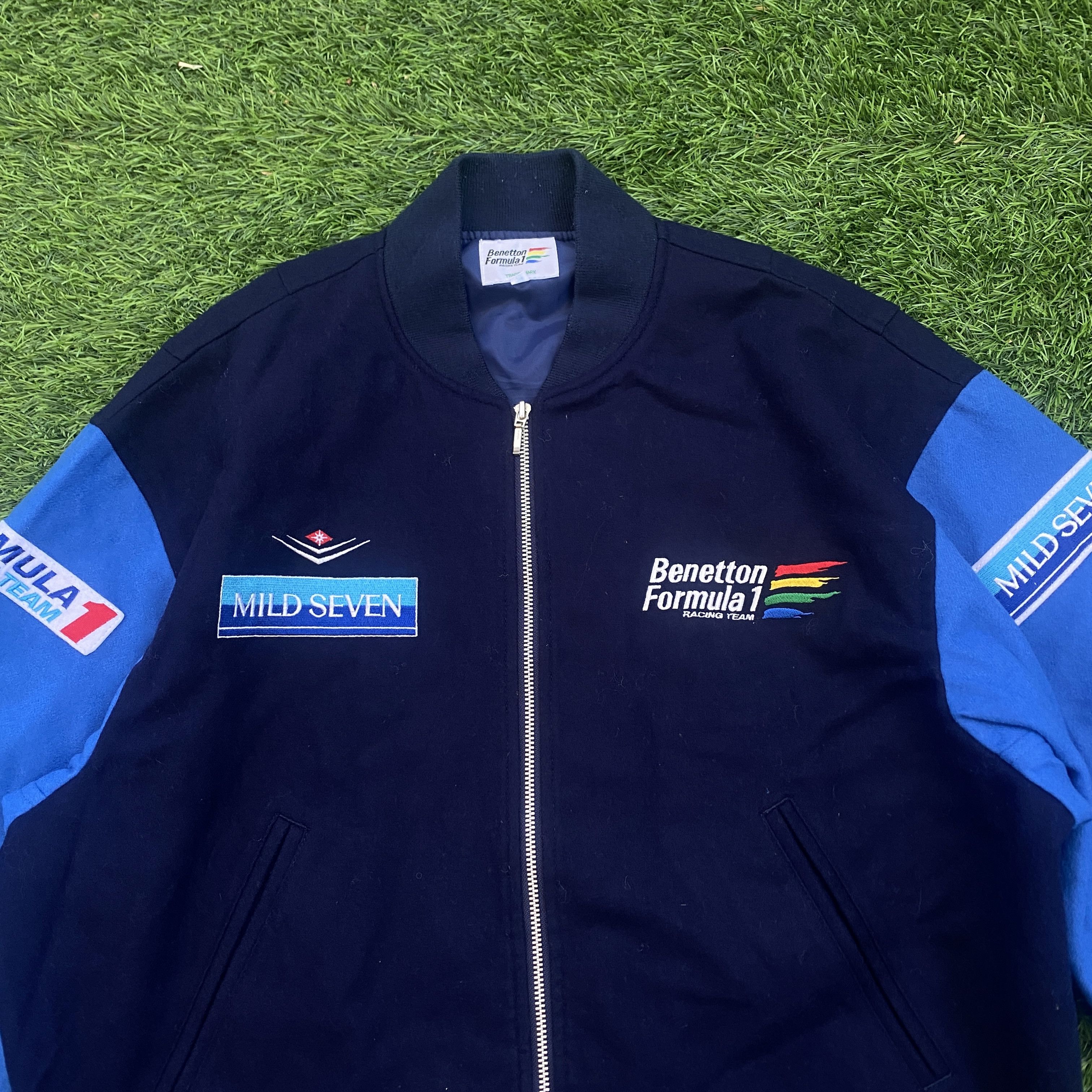 United Colors Of Benetton Benetton Formula 1 Racing Team Bomber Wool Jacket Size US M / EU 48-50 / 2 - 2 Thumbnail