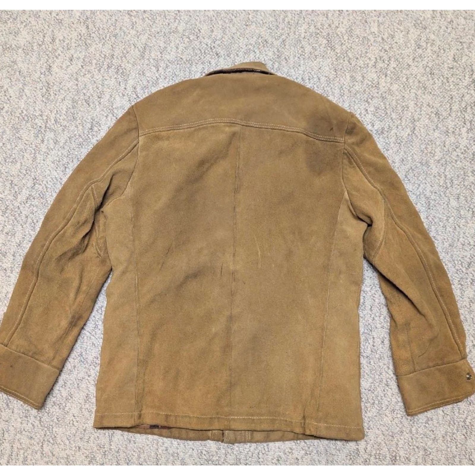 Vintage VINTAGE Swagger Trucker Jacket Shirt Mens M Split-Suede Cowhide Leather Western Brown 40-42 1970s Size US M / EU 48-50 / 2 - 7 Thumbnail