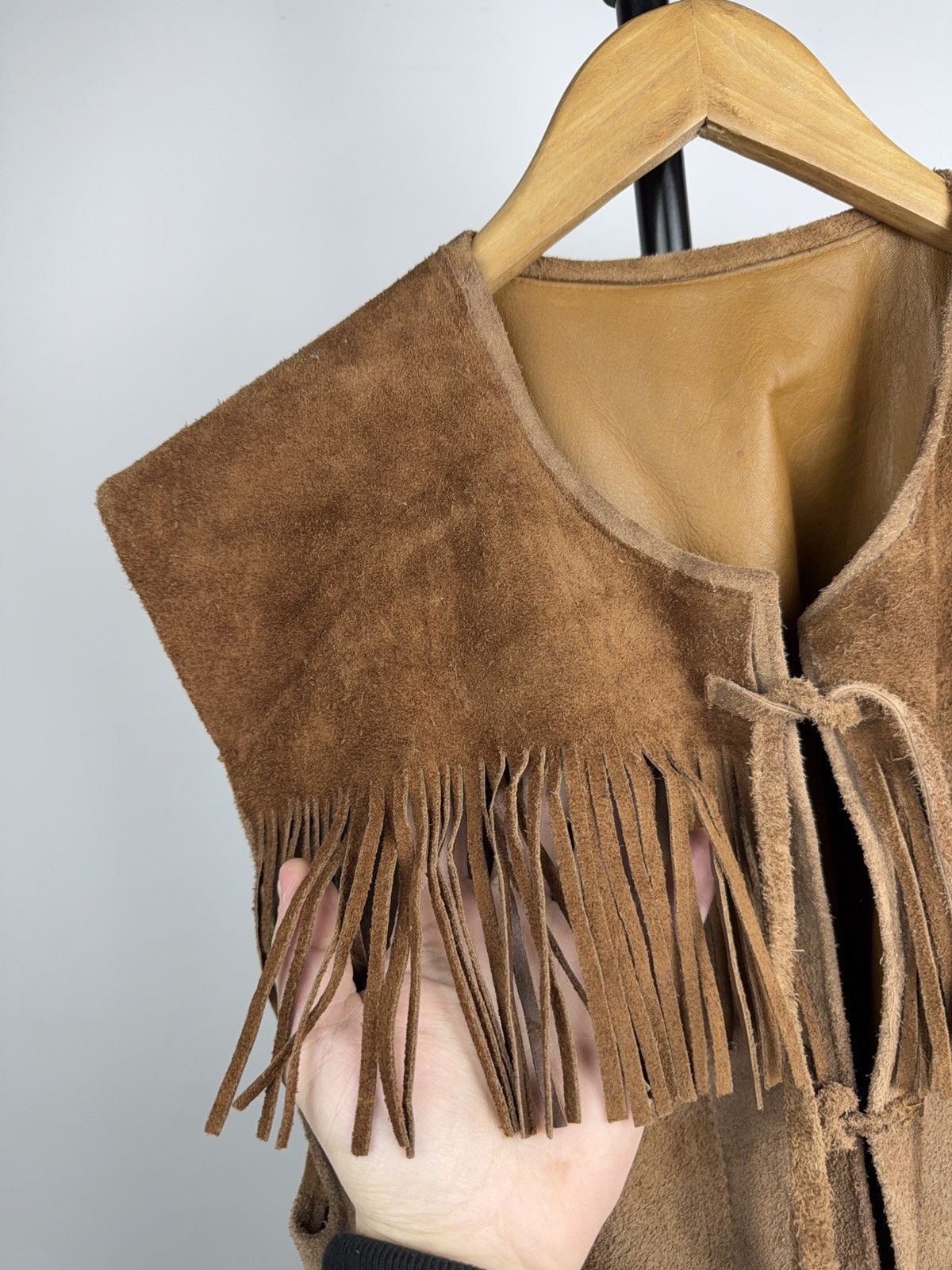Genuine Leather Vintage Cowboy USA Suede Fringe Vest Western Boho Leather Size US M / EU 48-50 / 2 - 4 Thumbnail