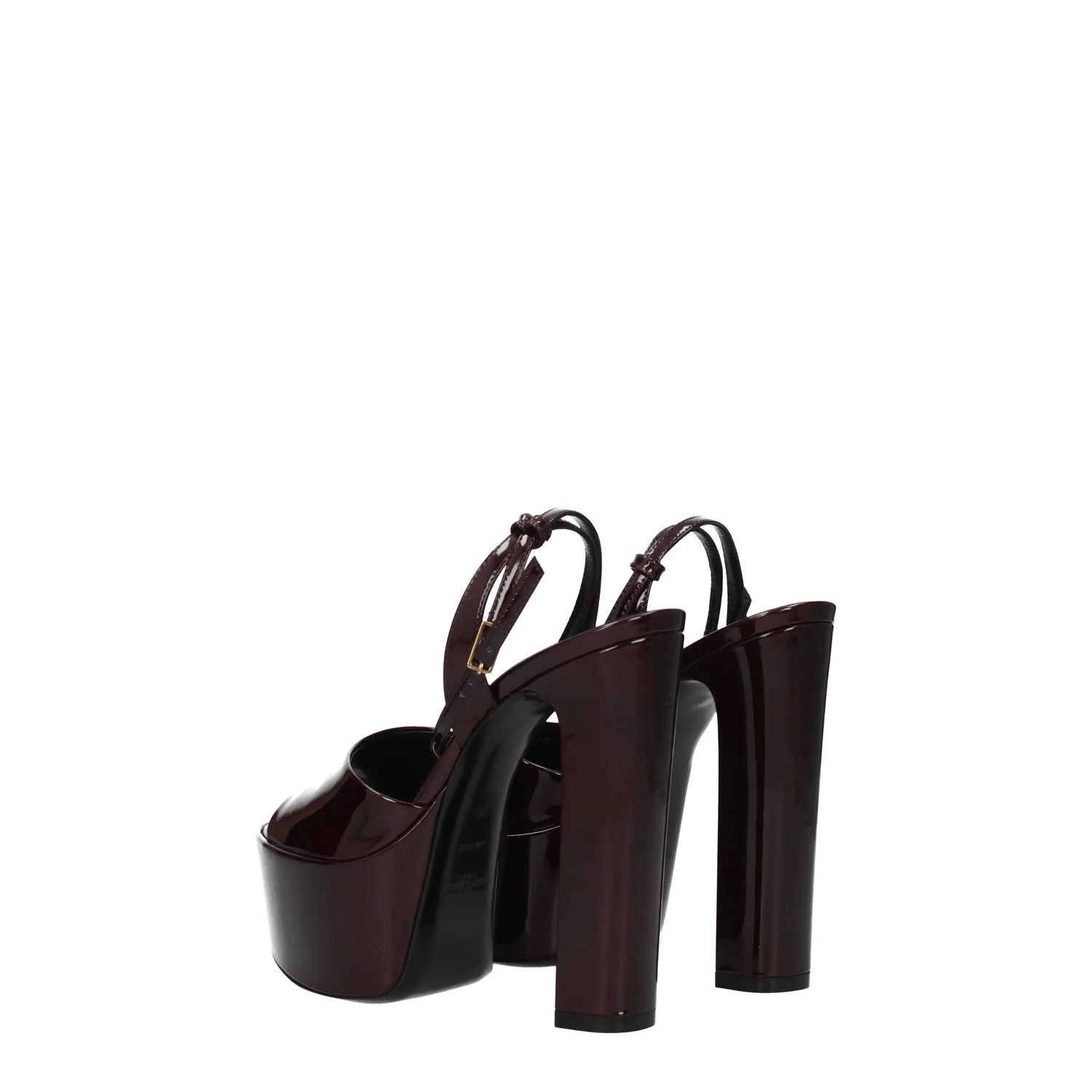 Saint Laurent Paris ob1o1e1124 Patent Leather Sandals in Burgandy Size US 8.5 / IT 38.5 - 4 Thumbnail