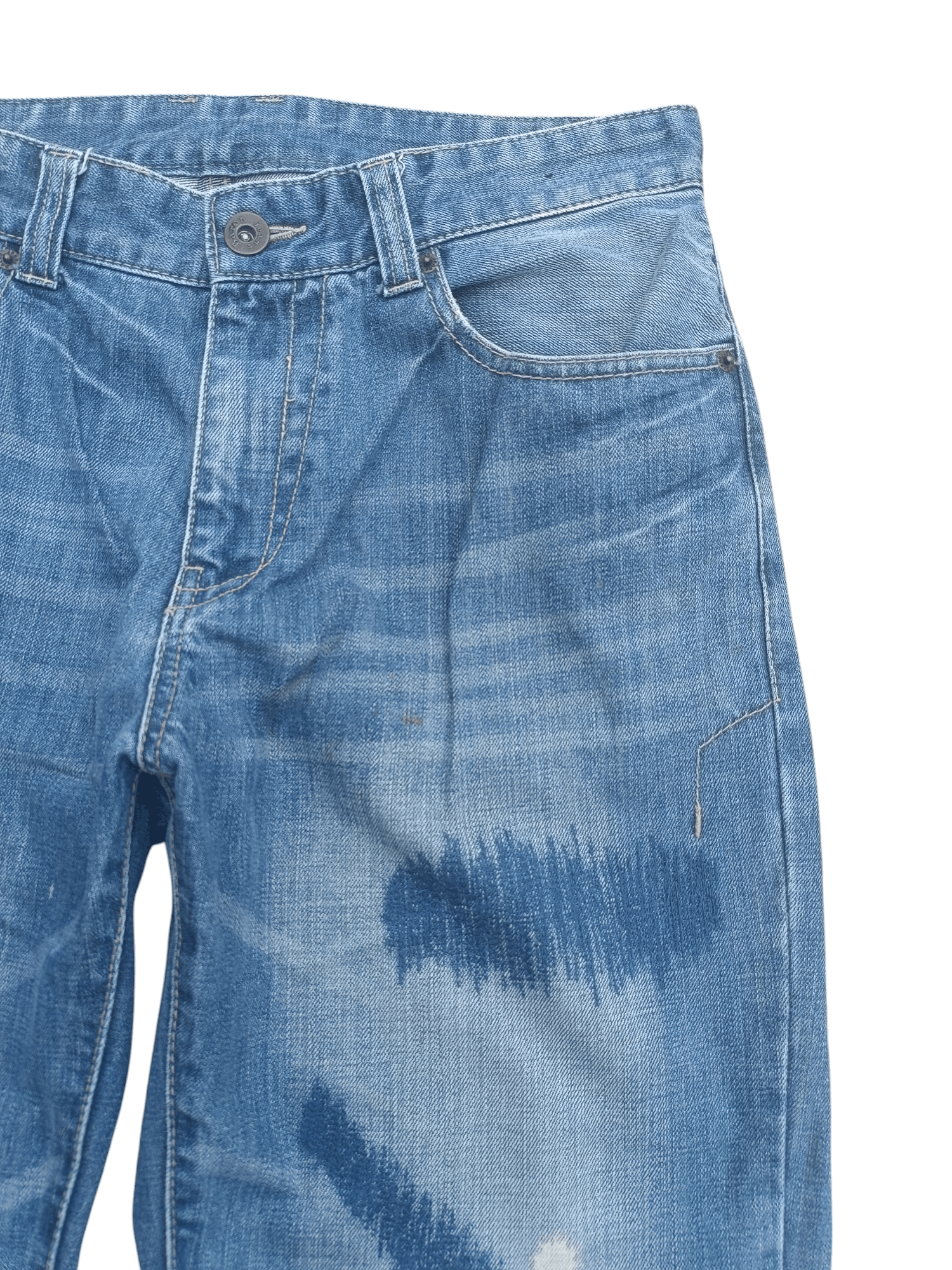 Japanese Brand × Vintage VTG BARON Splash Distressed Whiskers Faded Denim E195 Size US 34 / EU 50 - 5 Thumbnail