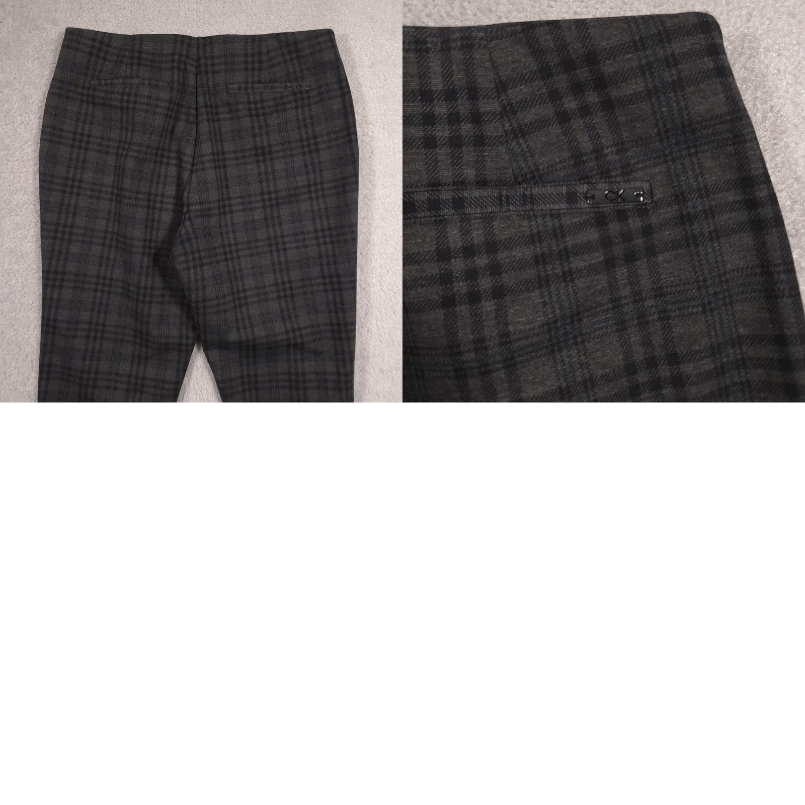 Calvin Klein Calvin Klein Dress Pants Womens 12 Gray Plaid Skinny Pull On Stretch Work Career Size 34" / US 12 / IT 48 - 9 Thumbnail