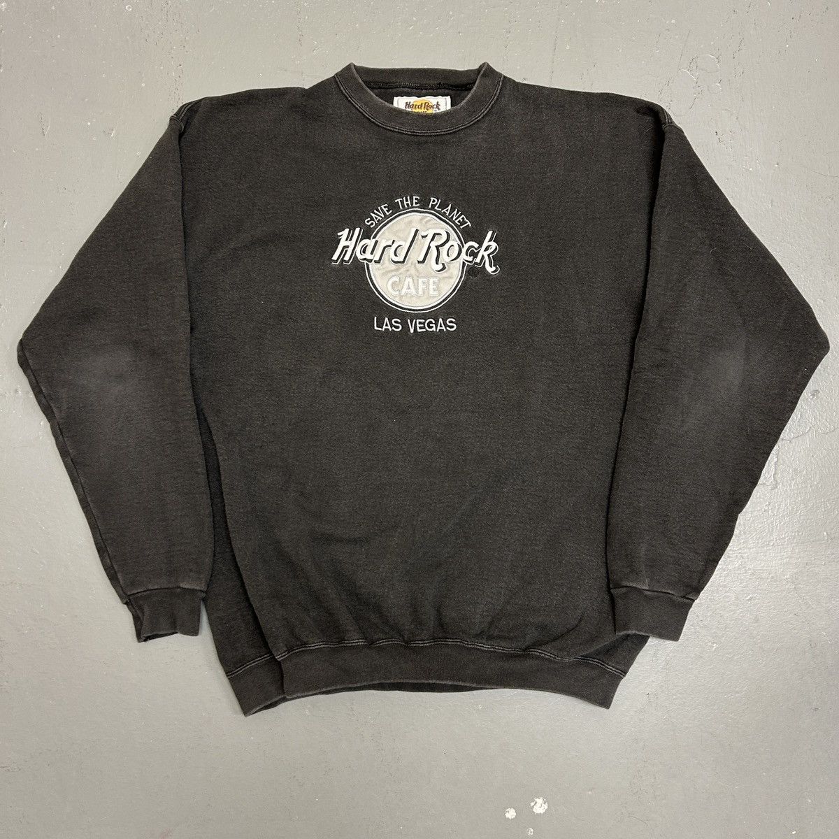 Hard Rock Cafe Vintage Hard Rock Cafe Crewneck – Charcoal (Size XL) Size US XL / EU 56 / 4 - 1 Thumbnail