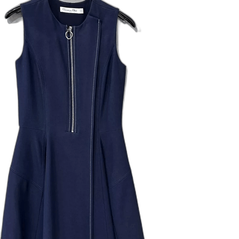 Dior Blue Sleeveless HalfZip Dress by Dior-2506 Size XS / US 0-2 / IT 36-38 - 1 Thumbnail