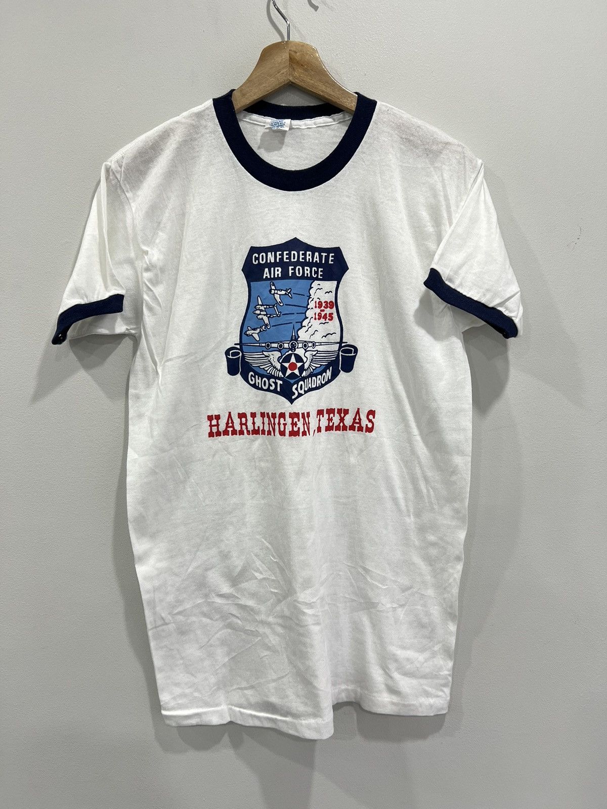 Vintage Vintage Confederate Air Force Ghost Squadron Ringer shirt Size US XL / EU 56 / 4 - 1 Thumbnail