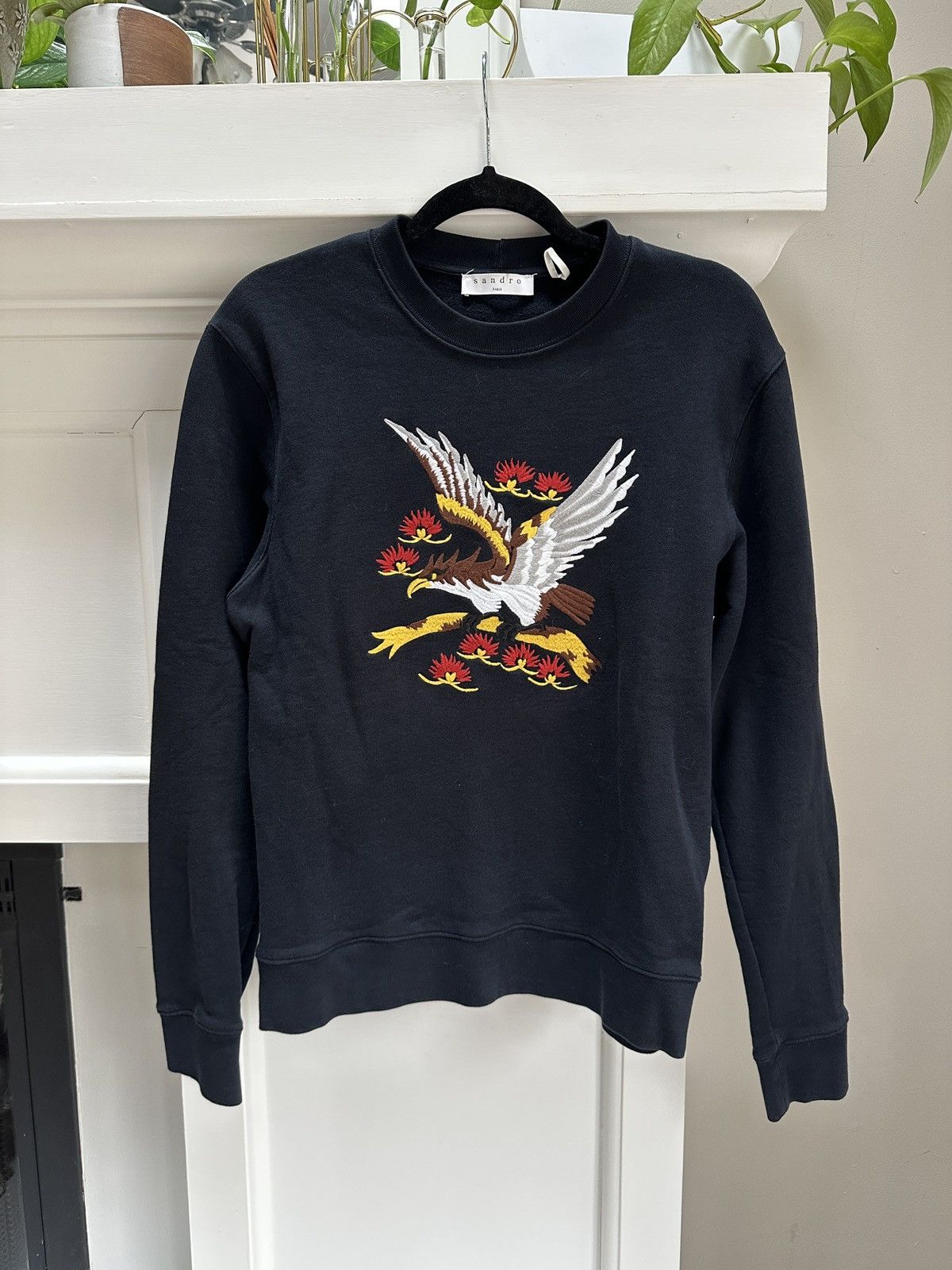 Eagle Motif Embroidered Sweater
