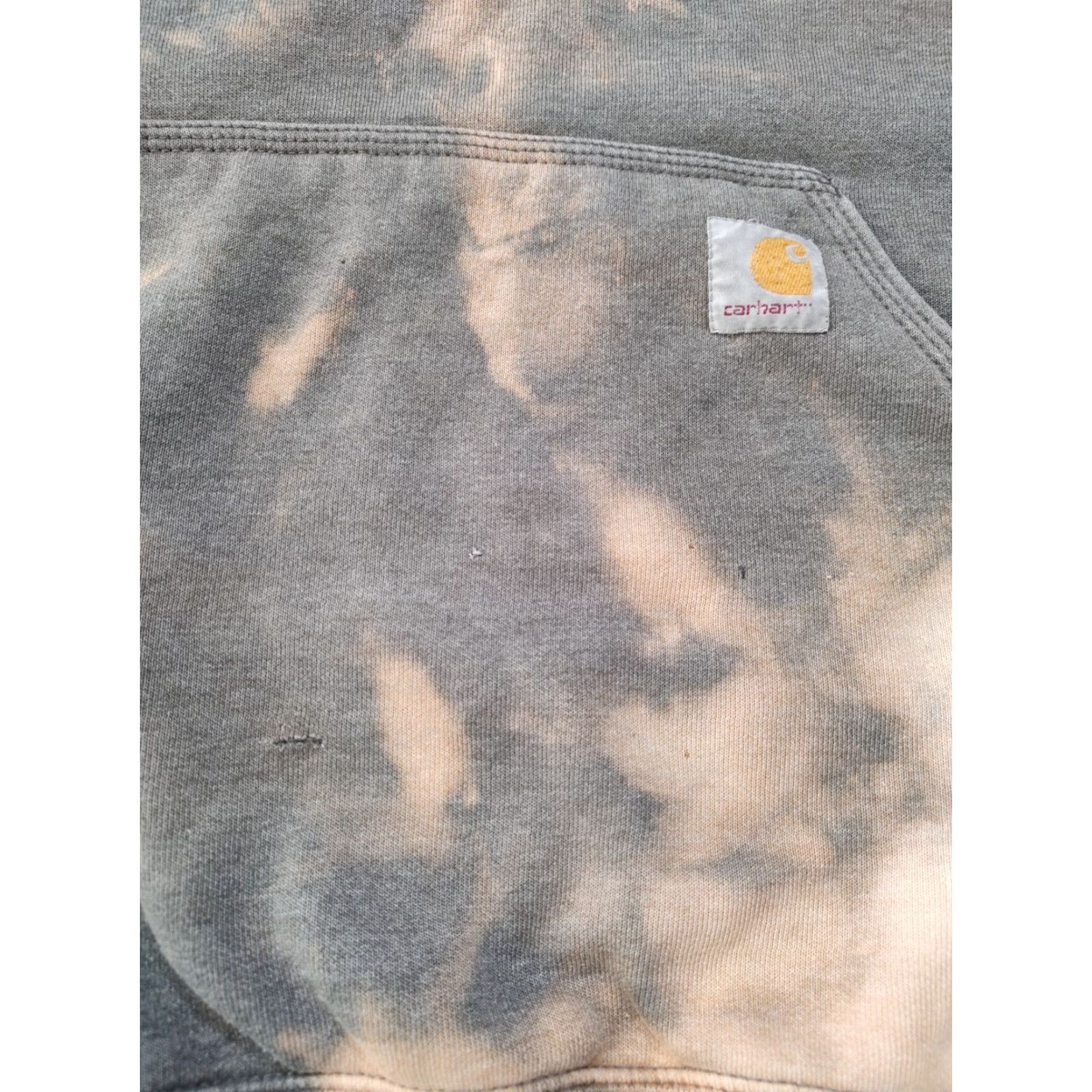 Carhartt Carhartt Mens Hoodie Logo Tie Dye Gray Small Loose Pullover Knit Sweatshirt Size US S / EU 44-46 / 1 - 4 Thumbnail