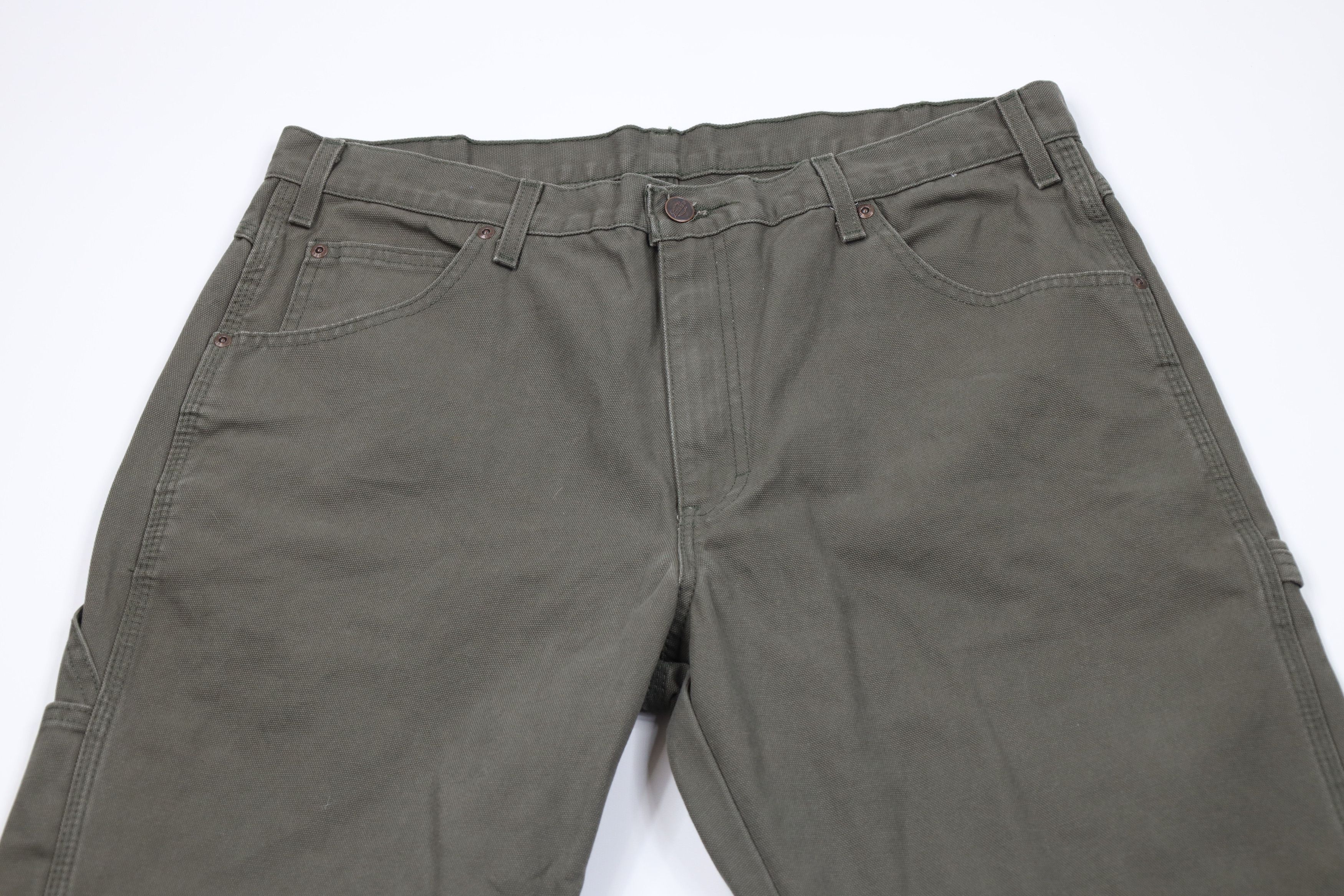 Dickies Vintage Y2K Dickies Wide Leg Dungaree Pants Green Cotton Size US 36 / EU 52 - 2 Thumbnail