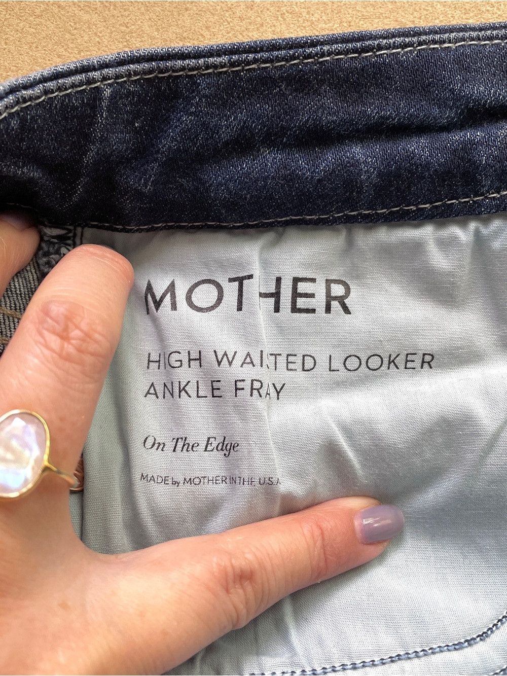 MOTHER MOTHER High Waisted Looker Ankle Fray in On the Edge Jeans Size 28" / US 6 / IT 42 - 6 Thumbnail
