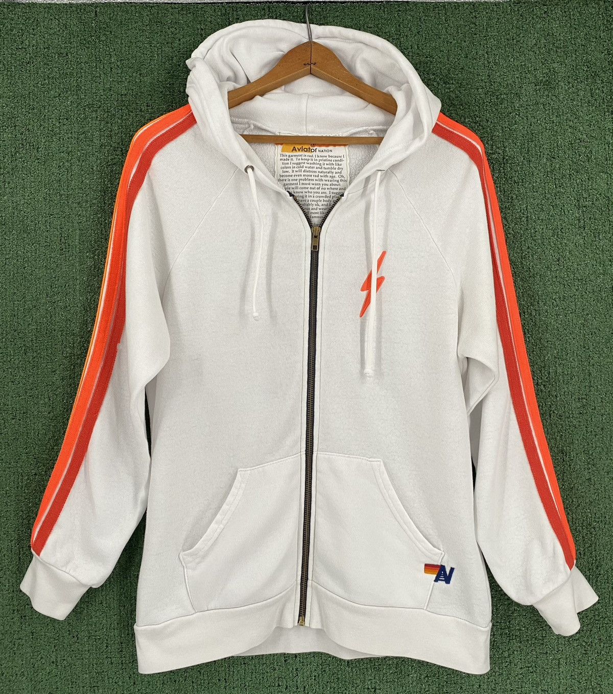 Aviator Nation Bolt Embroidery Classic Hoodie Womens Medium