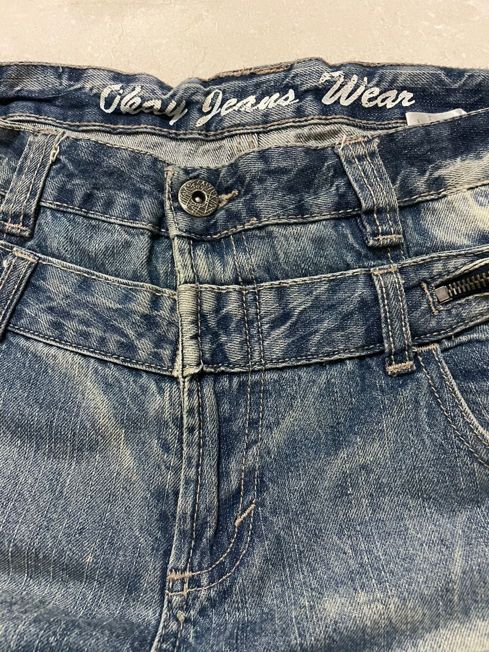 Japanese Brand Okay jeans Wear flared double waist denim Size US 38 / EU 54 - 3 Thumbnail
