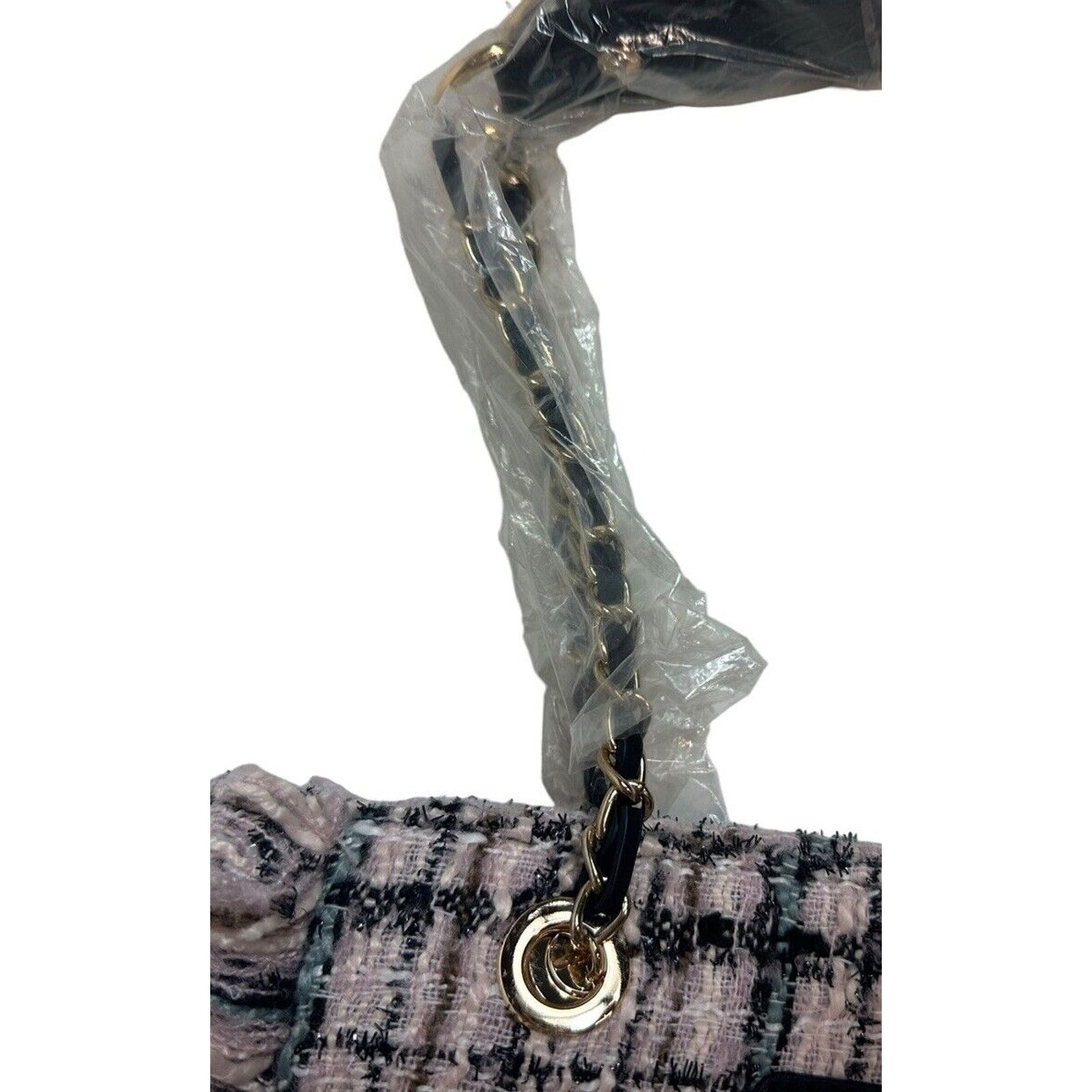 Other Sassy Jones Pink Black Tweed Fringe Handbag Purse Chain Size ONE SIZE - 5 Thumbnail