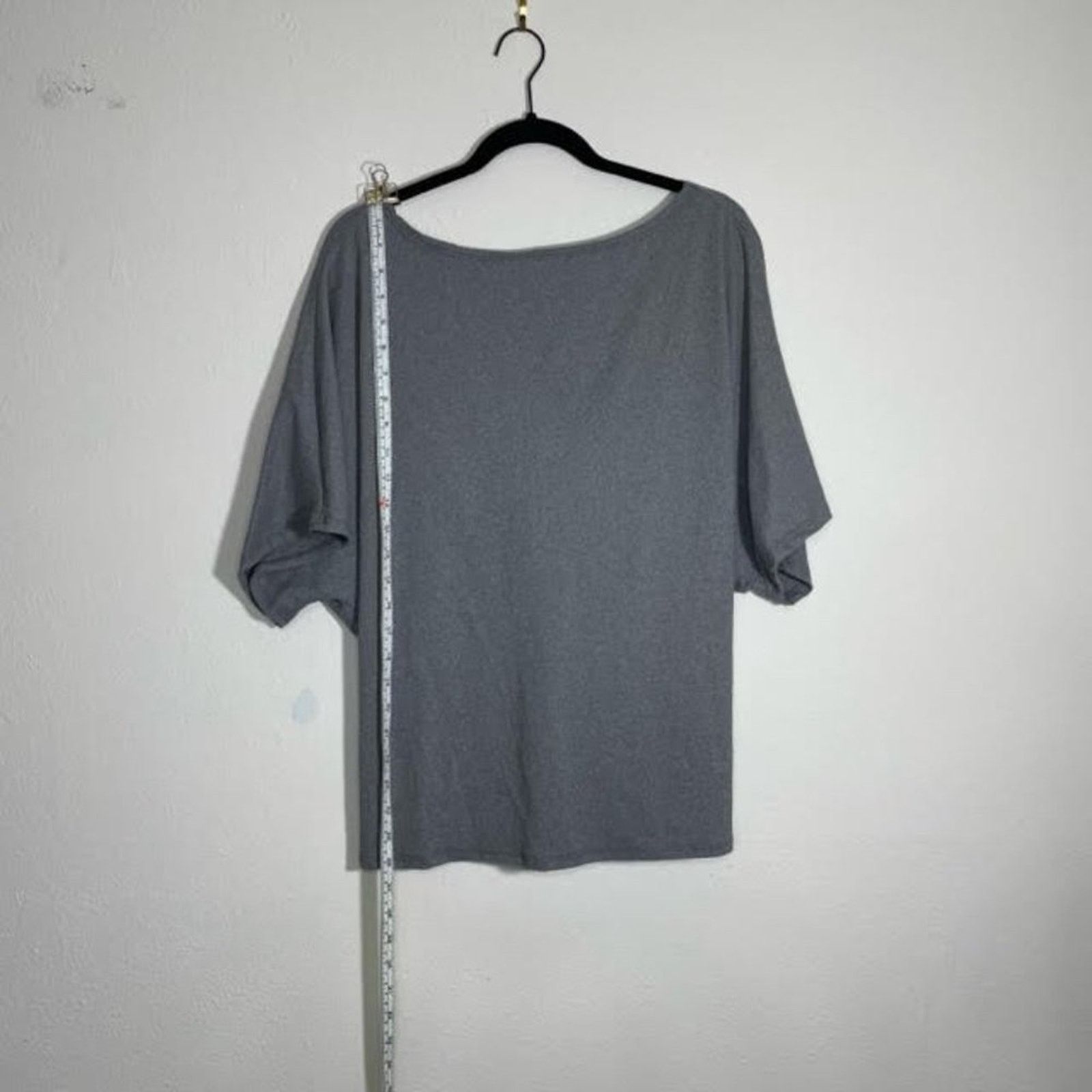 Other Fashion Nova Gray Oversized Cropped Twisted Back Tee Size M / US 6-8 / IT 42-44 - 2 Thumbnail