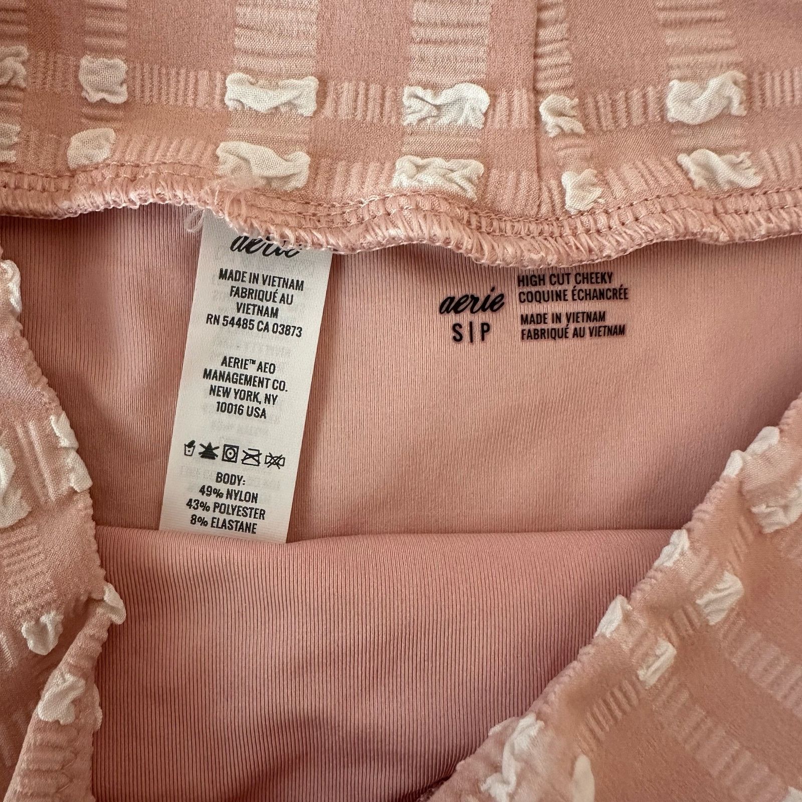 Other Aerie Plaid High Cut Cheeky Swim Bikini Bottoms Pink S Size ONE SIZE - 5 Thumbnail