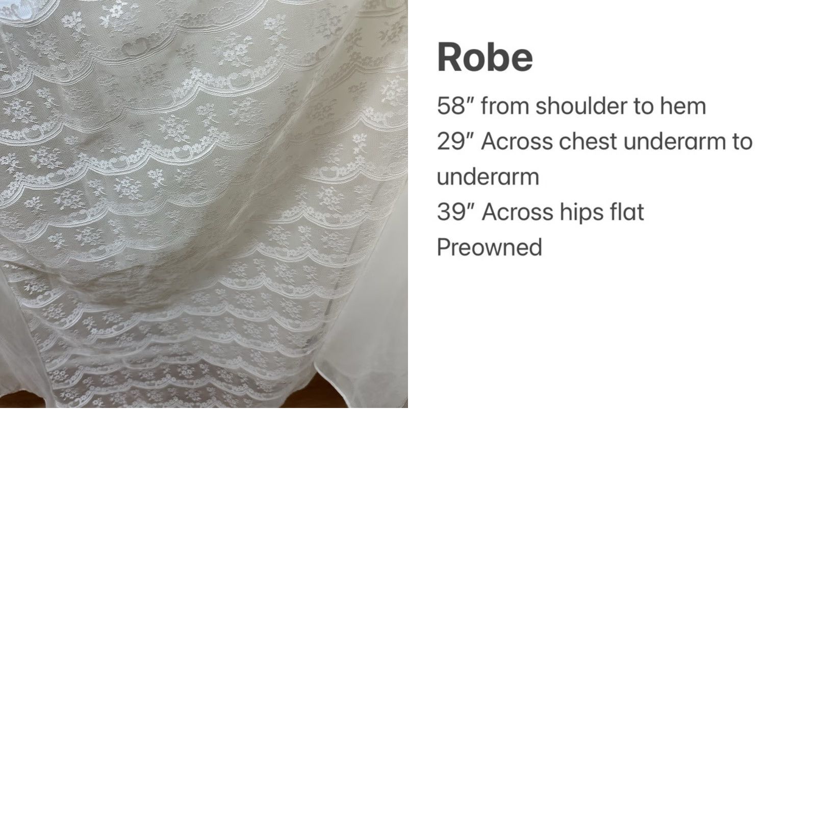 Vintage VINTAGE Elise Stevens White Sheer Chiffon Lace Nylon Peignoir Robe Plus Size 2X Size ONE SIZE - 9 Thumbnail