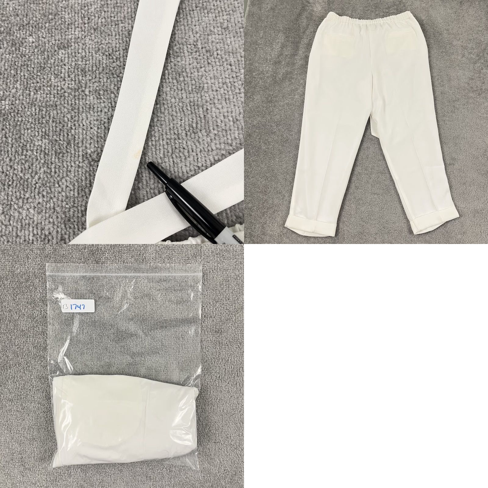 Vintage Camilyn Beth Pants Womens Large 25" Crop Crepe White Pull On Old Money Trouser Size 36" / US 14 / IT 50 - 8 Thumbnail