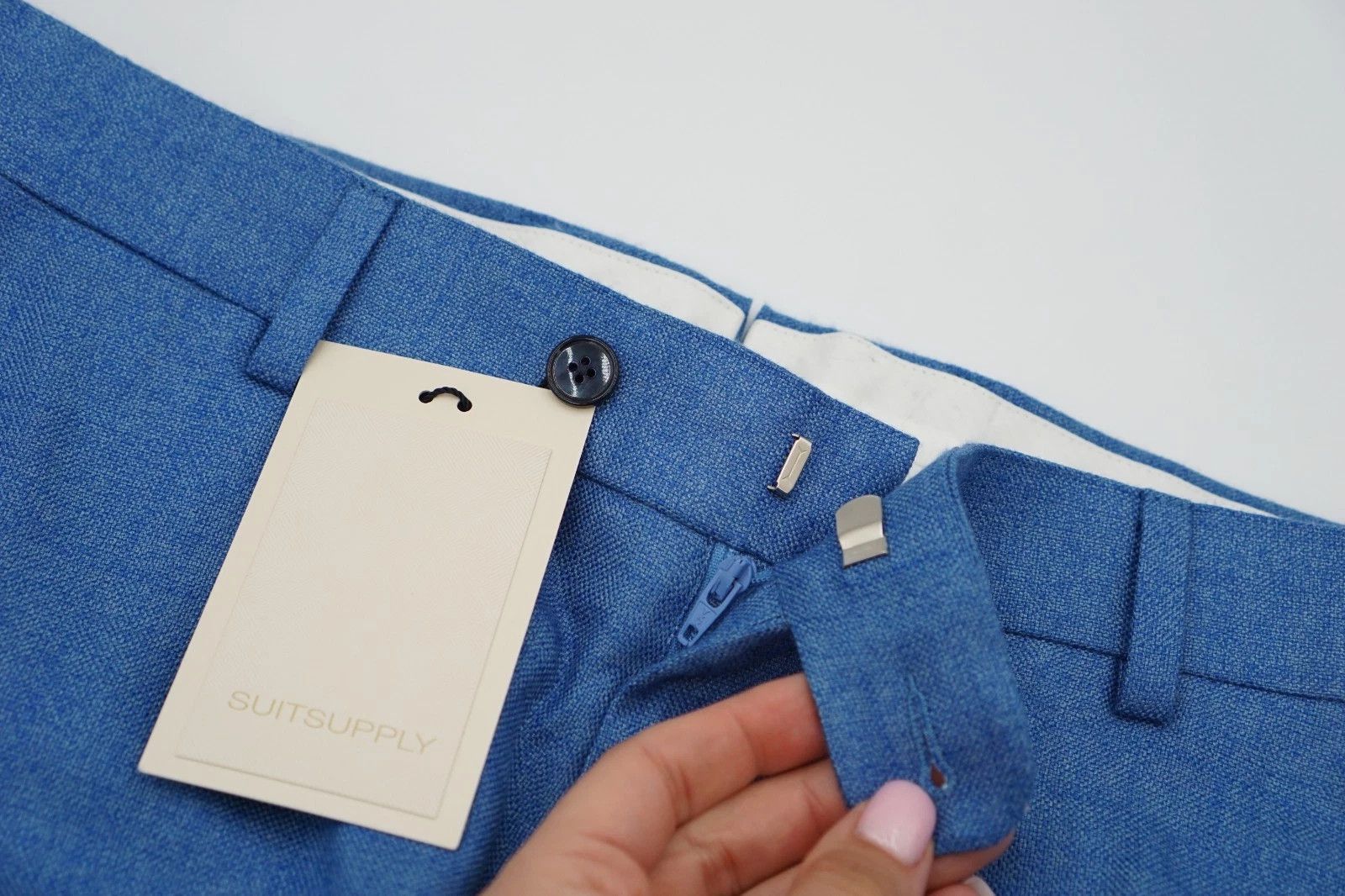 Suitsupply Men Suitsupply Pants 100% Bamboo Blue Size UK/US42 Size 42R - 3 Thumbnail