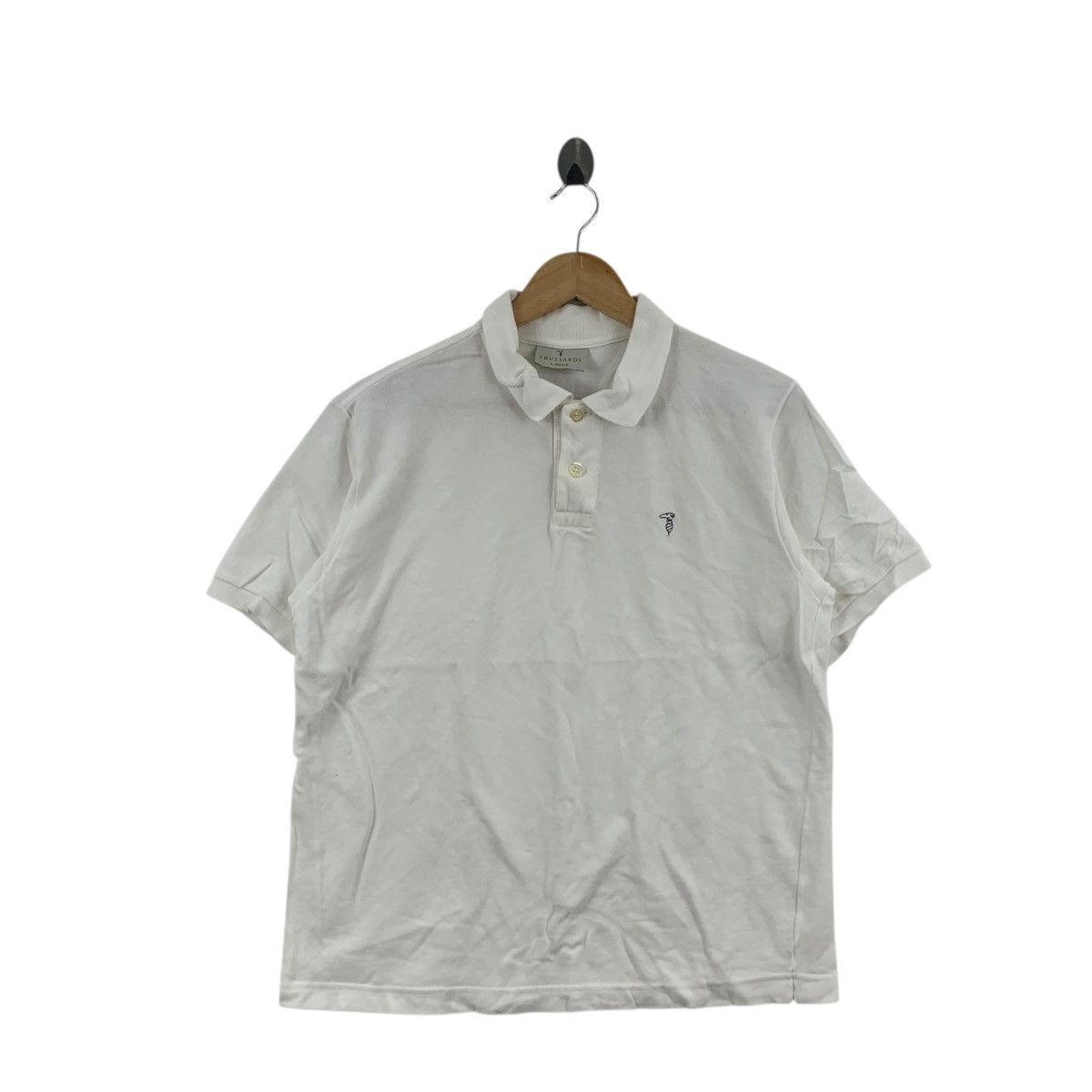 Trussardi Vintage TRUSSARDI ITALY Embroidered Logo Polo Tee Shirt Top Size M / US 6-8 / IT 42-44 - 3 Thumbnail