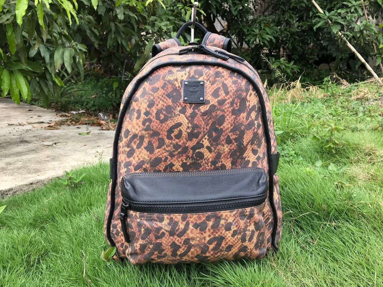 MCM Authentic MCM Leopard Print Medium Reversible Backpack Grailed