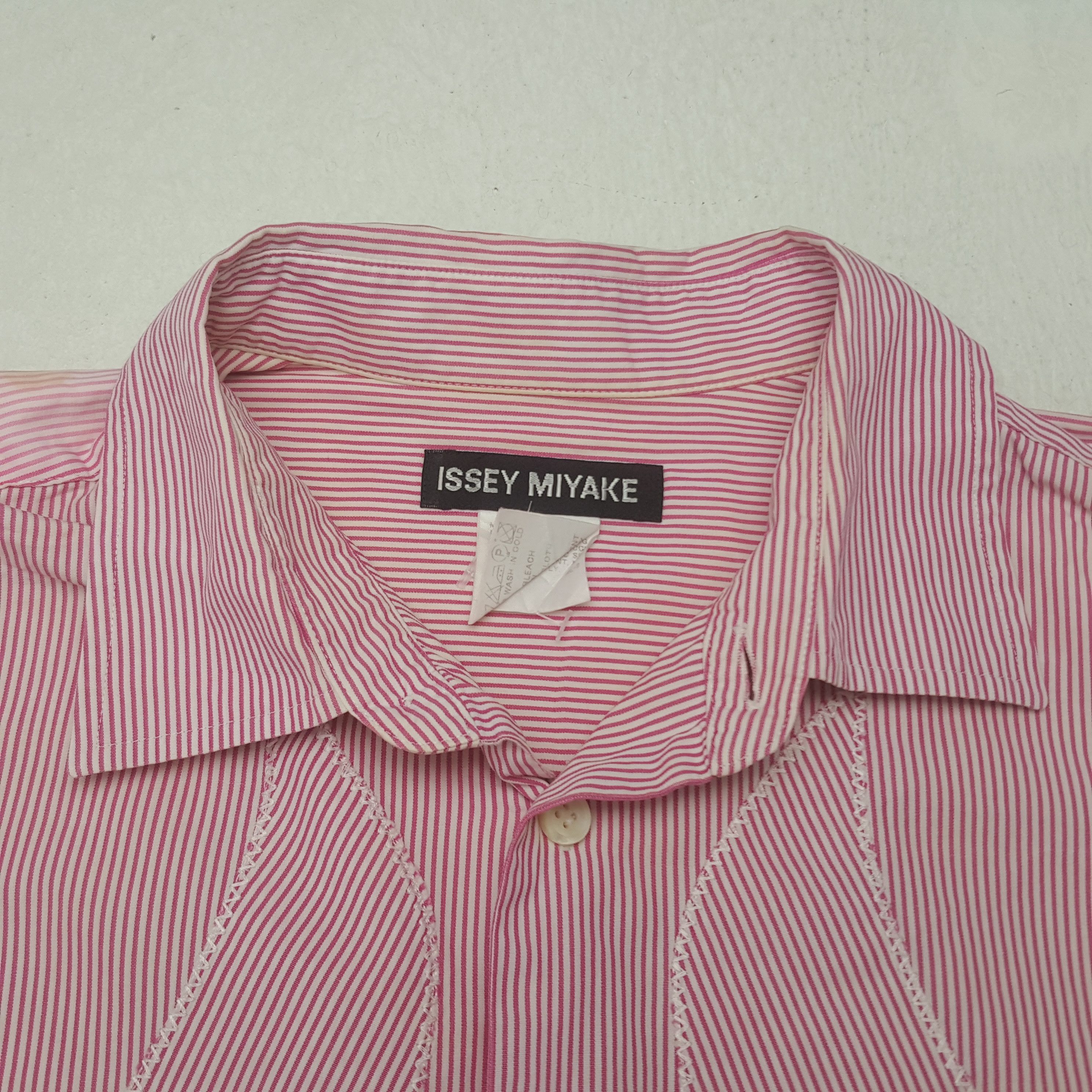 Issey Miyake Vintage Issey Miyake Striped Style Button Up Shirt Size US M / EU 48-50 / 2 - 4 Thumbnail