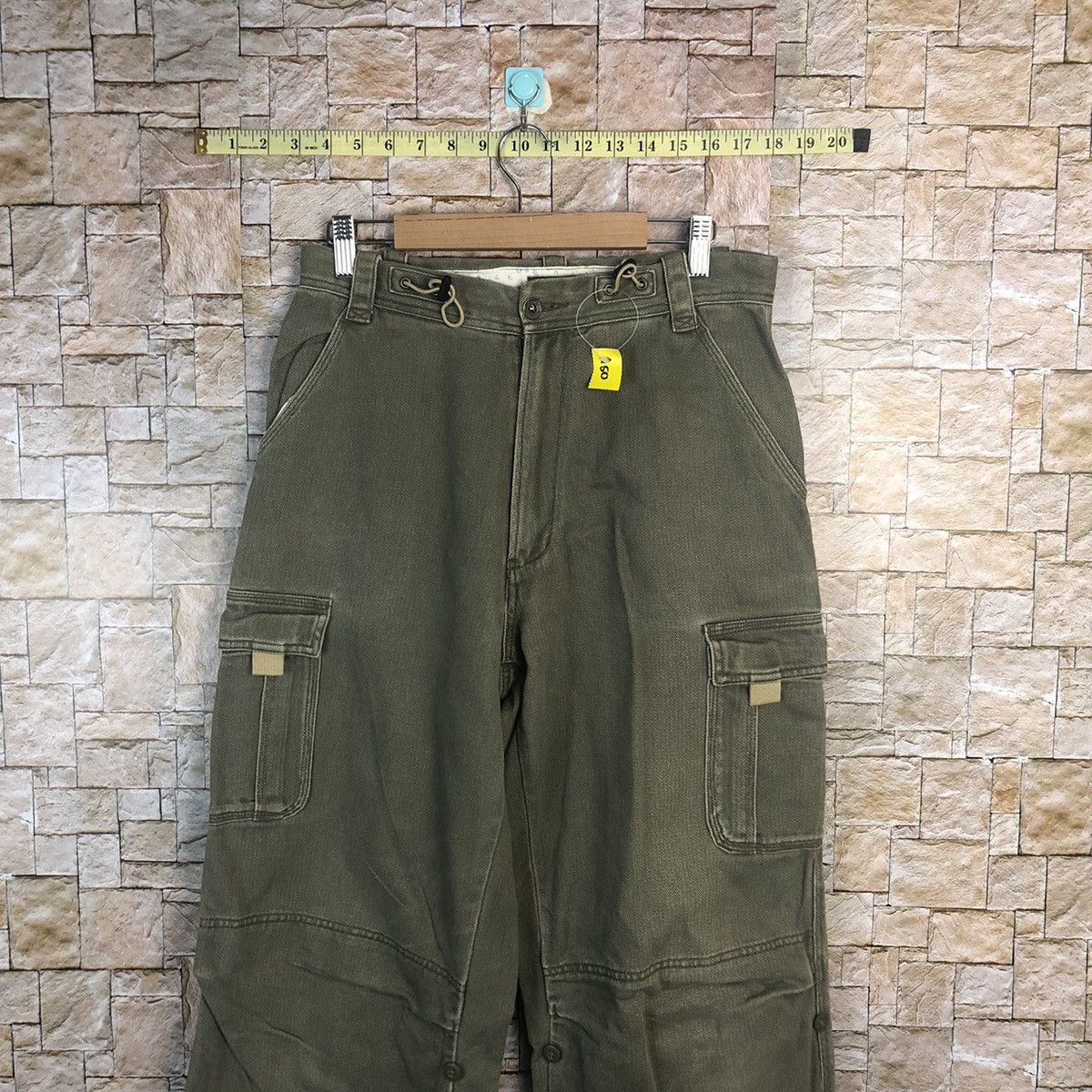Japanese Brand Sunny Clouds Green Cargo Multipocket Pants #A50 Size US 29 - 2 Thumbnail