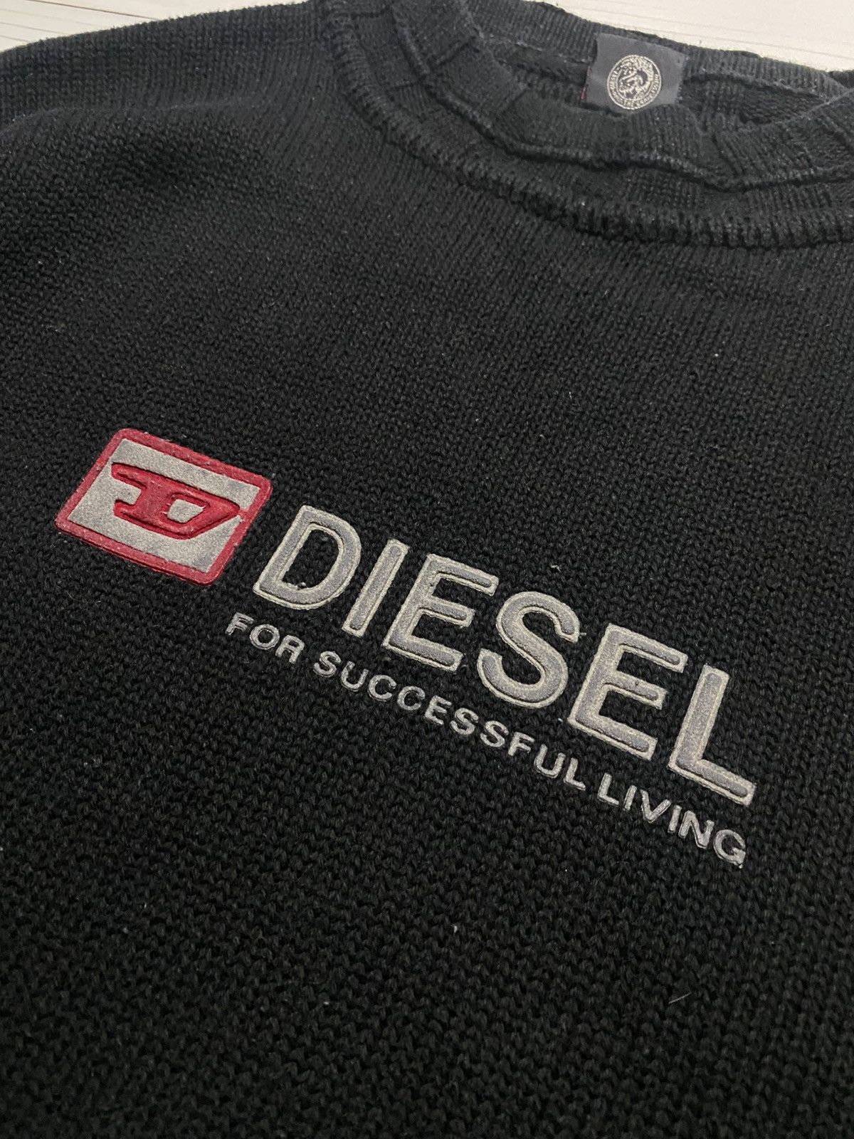Diesel × Vintage Vintage Diesel For Successful Living Big Logo Y2k Sweater Size US L / EU 52-54 / 3 - 6 Thumbnail