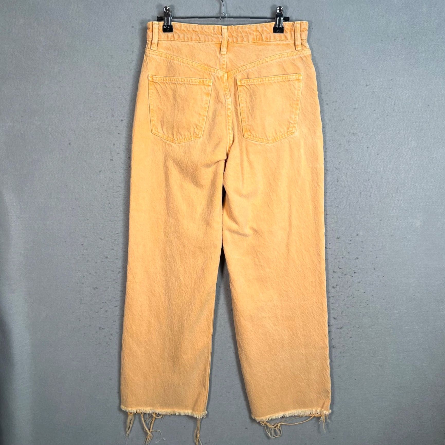 Zara VINTAGE Zara Yellow High-Waisted Frayed Hem Straight Leg Jeans Adult Womens 6 27x27 Denim Jeans Womens Size 28" / US 6 / IT 42 - 2 Thumbnail