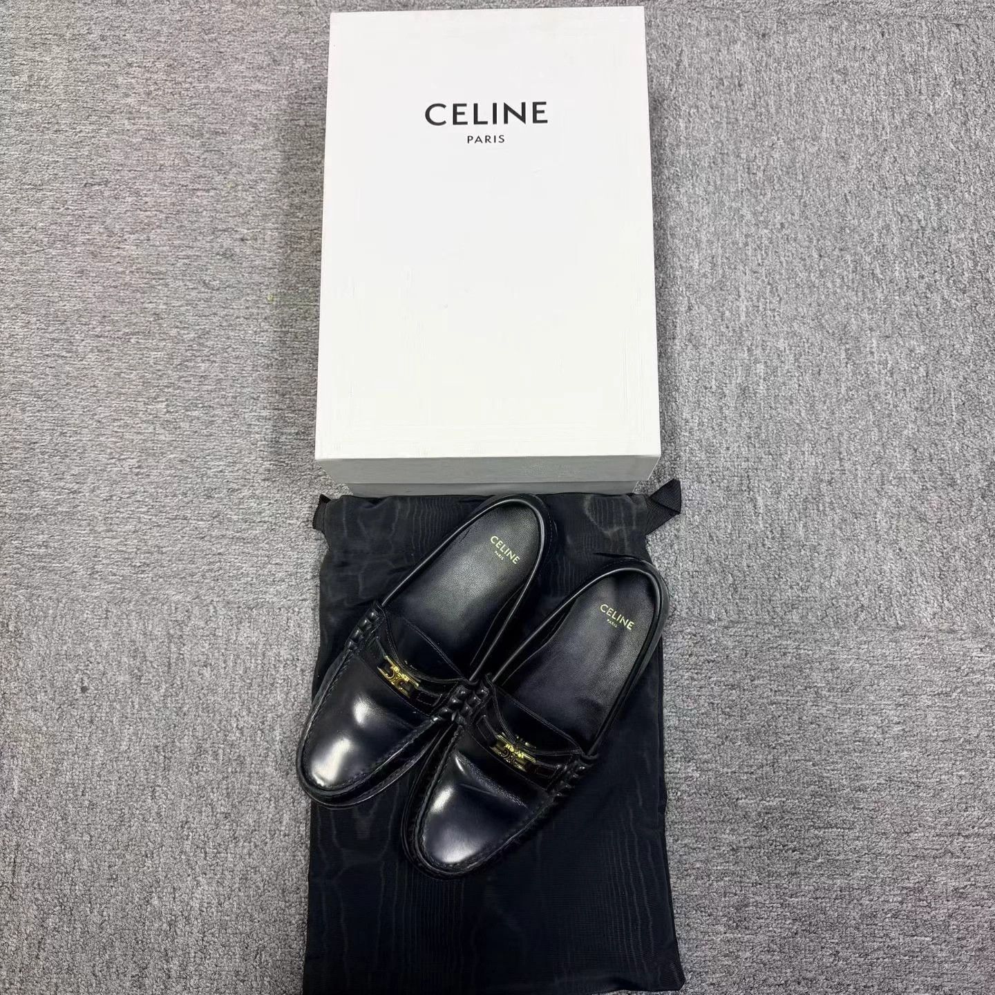 Celine CELINE Black Patent Leather Round Toe Slip-On Loafers 37 Size US 6 / IT 36 - 1 Thumbnail