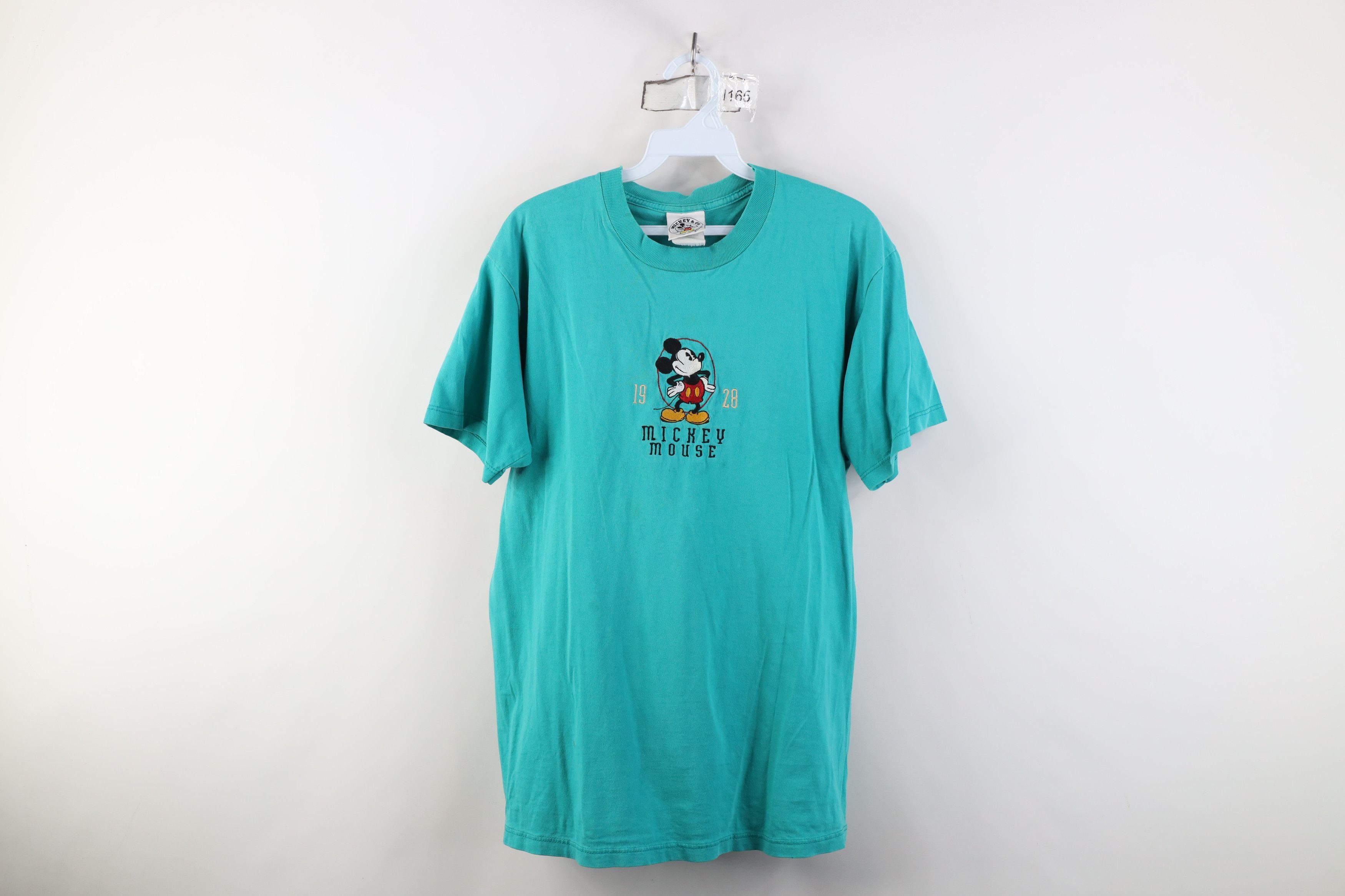 Disney Vintage 80s 90s Disney Mickey Mouse T-Shirt Teal USA Size US S / EU 44-46 / 1 - 1 Thumbnail