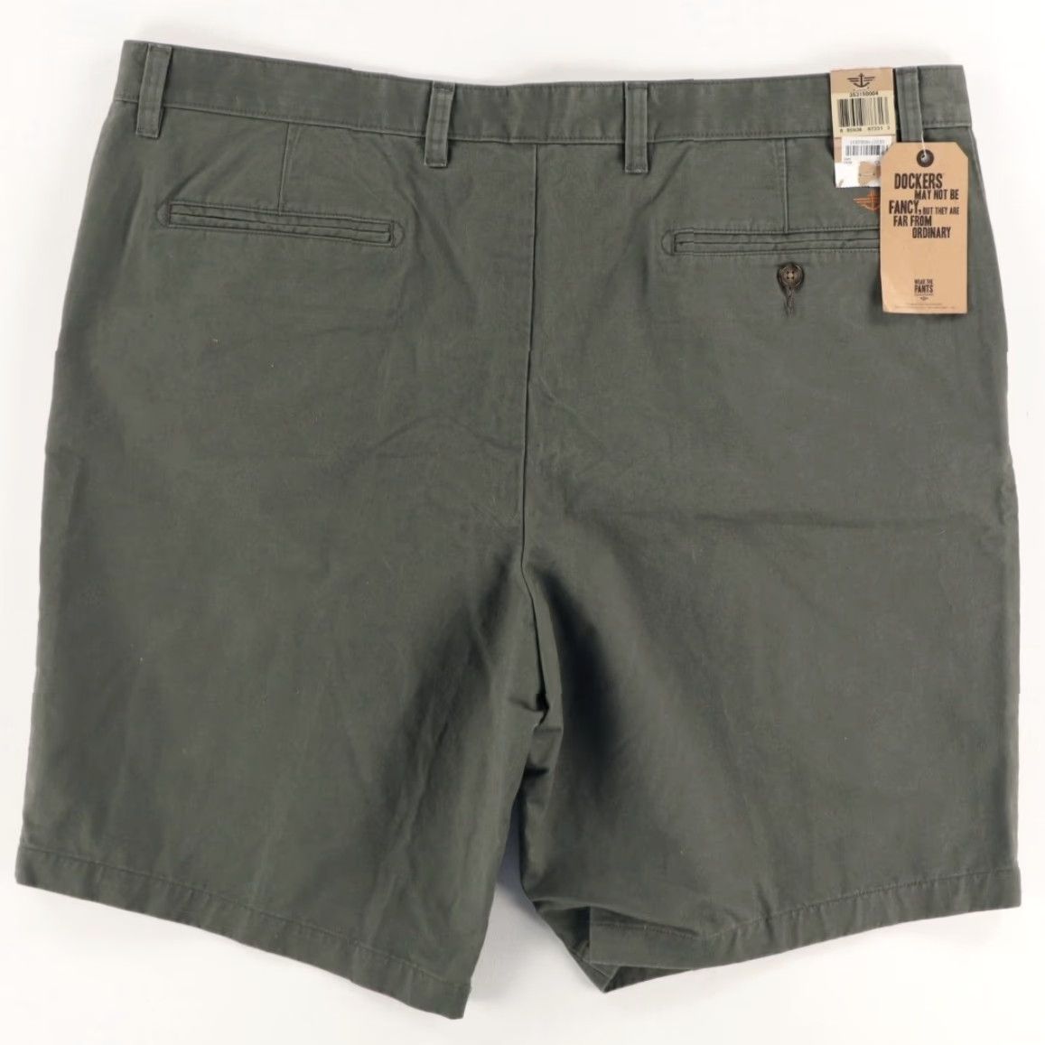 Dockers Dockers Pleated Soft Cotton Khaki Chino Shorts Green Men's 42 Size US 42 / EU 58 - 4 Thumbnail