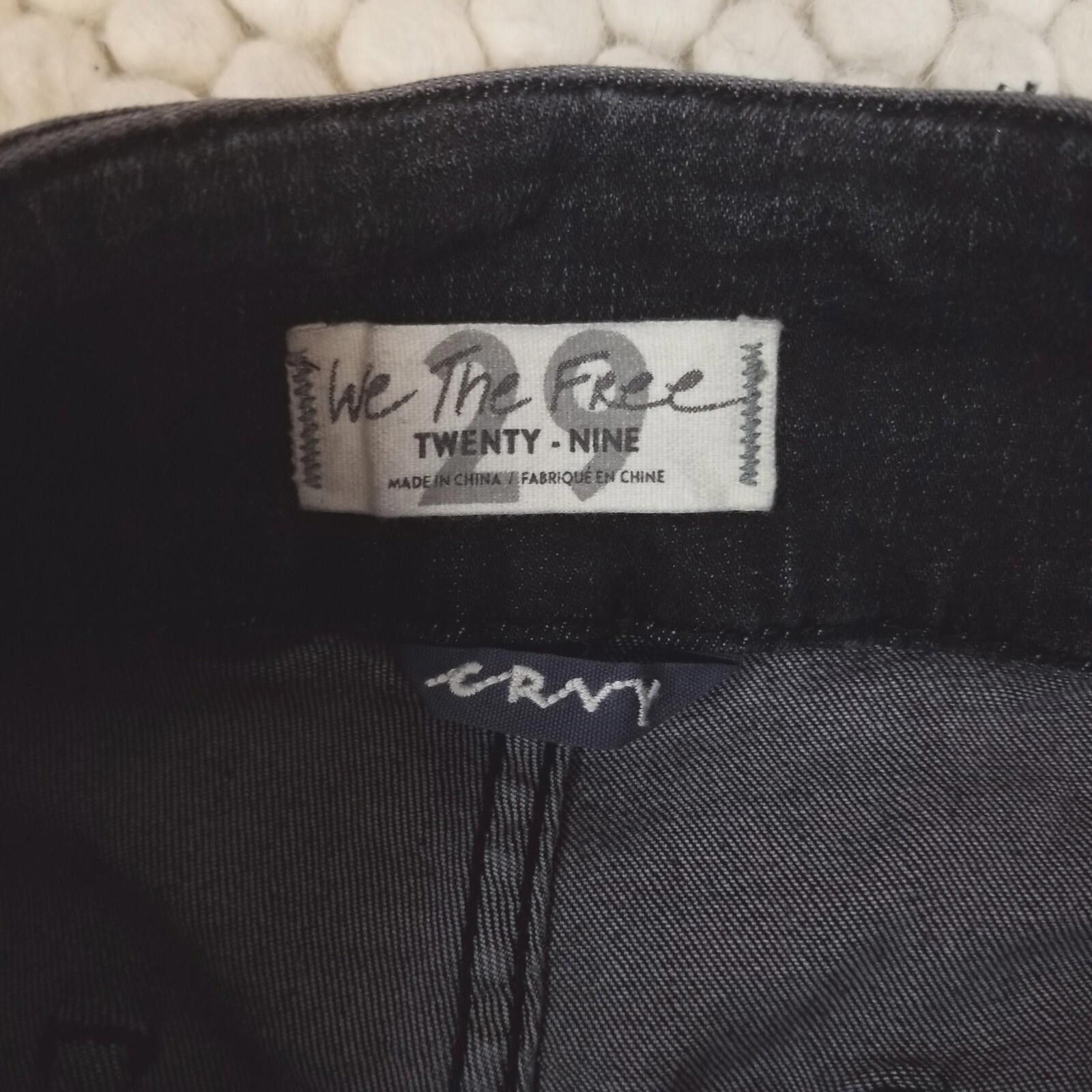 Designer We The Free CRVY Lace-up High Waist Skinny Jeans Black Sz 29 Size 29" - 4 Thumbnail