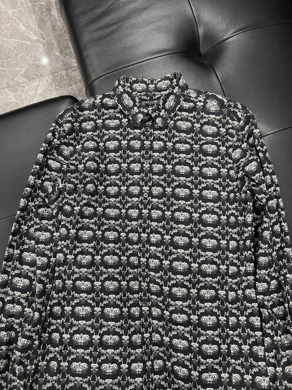 Dolce & Gabbana Dolce & Gabbana Crown Print Shirt Size US XXS / EU 40 - 3 Thumbnail