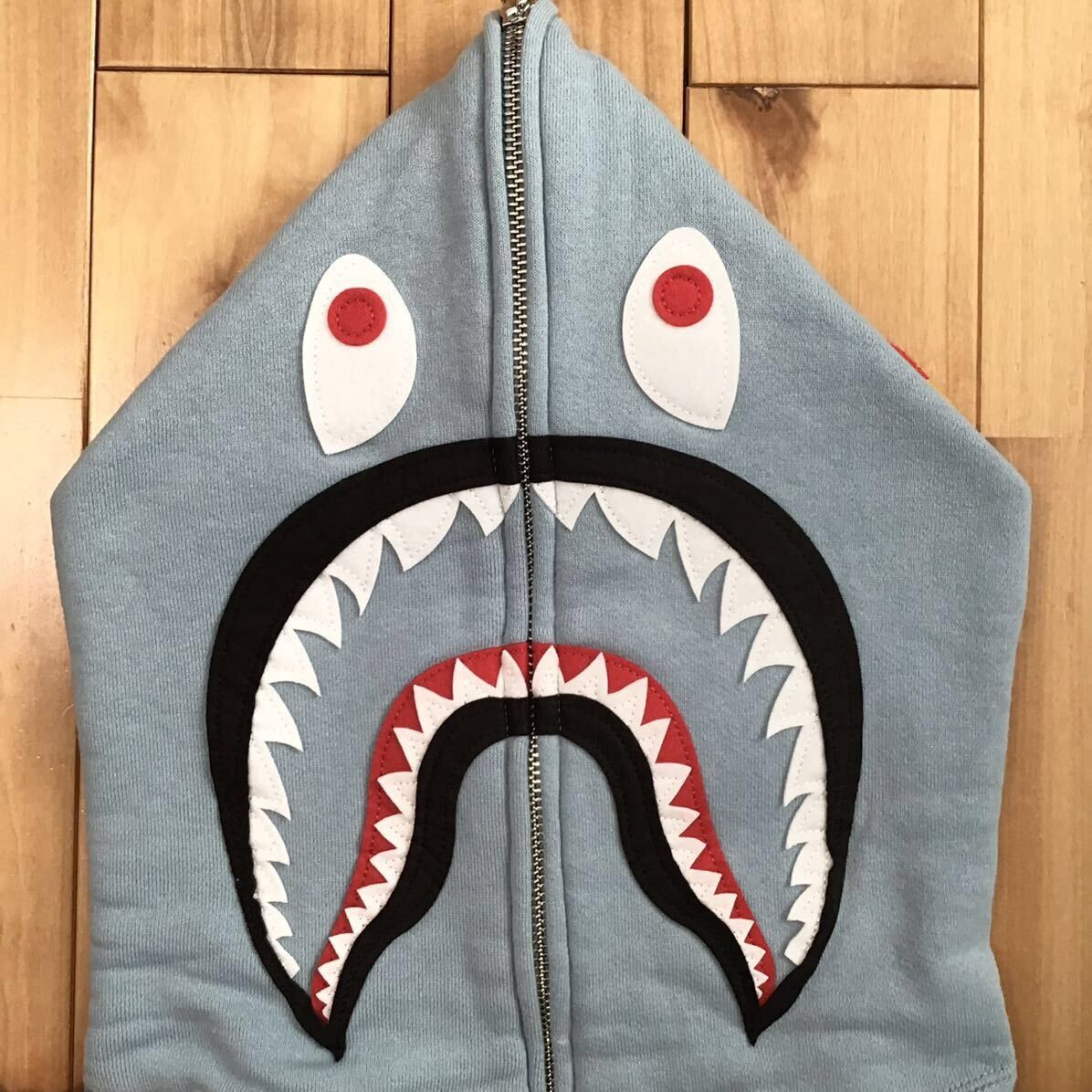 Bape BAPE Shark full zip hoodie light blue a bathing ape Size US L / EU 52-54 / 3 - 3 Thumbnail