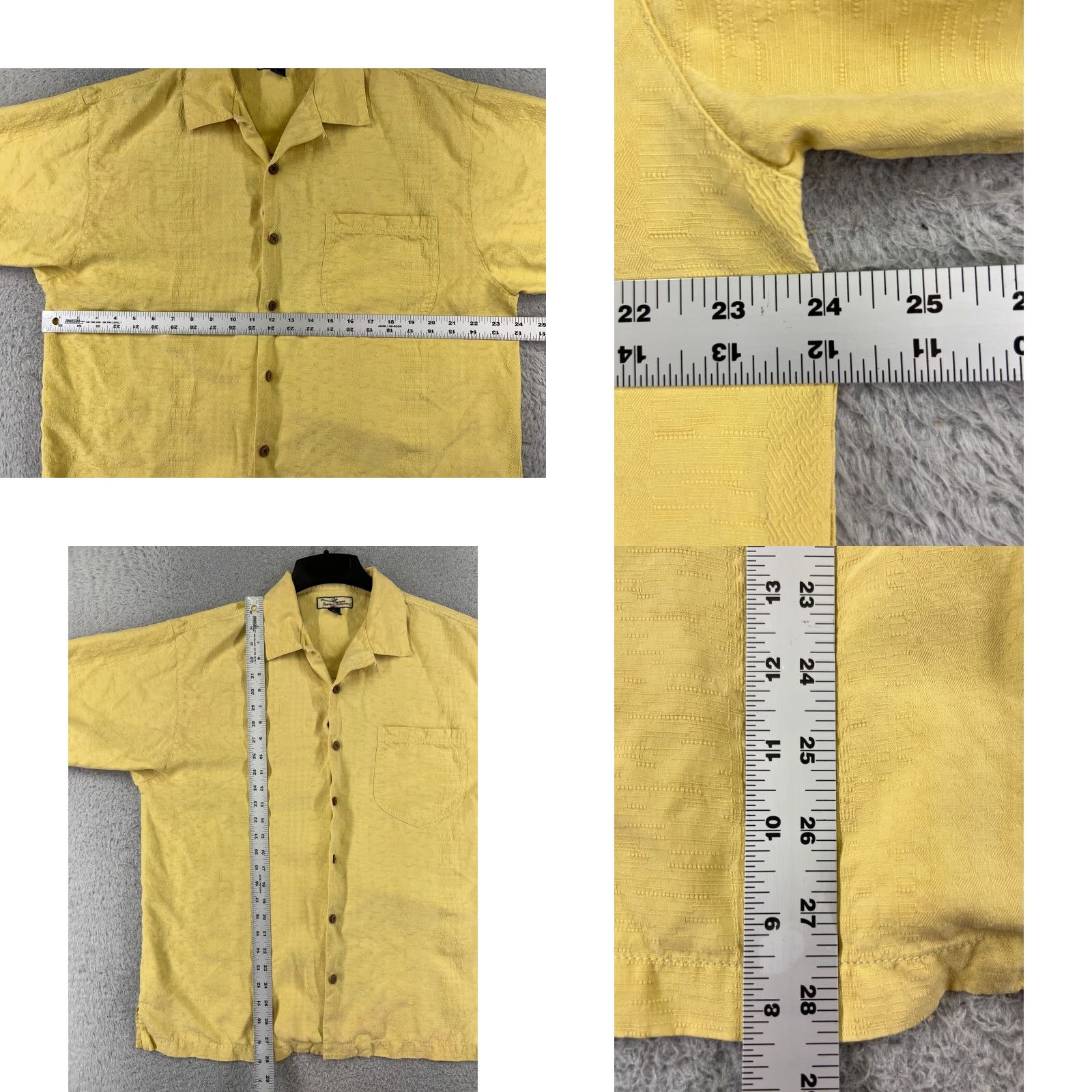 Tommy Bahama Tommy Bahama Shirt Men Large Yellow Stripe 100% Silk Hawaiian Button-Up Vacation Aloha Beach Resort 90s Mens Size US L / EU 52-54 / 3 - 8 Thumbnail