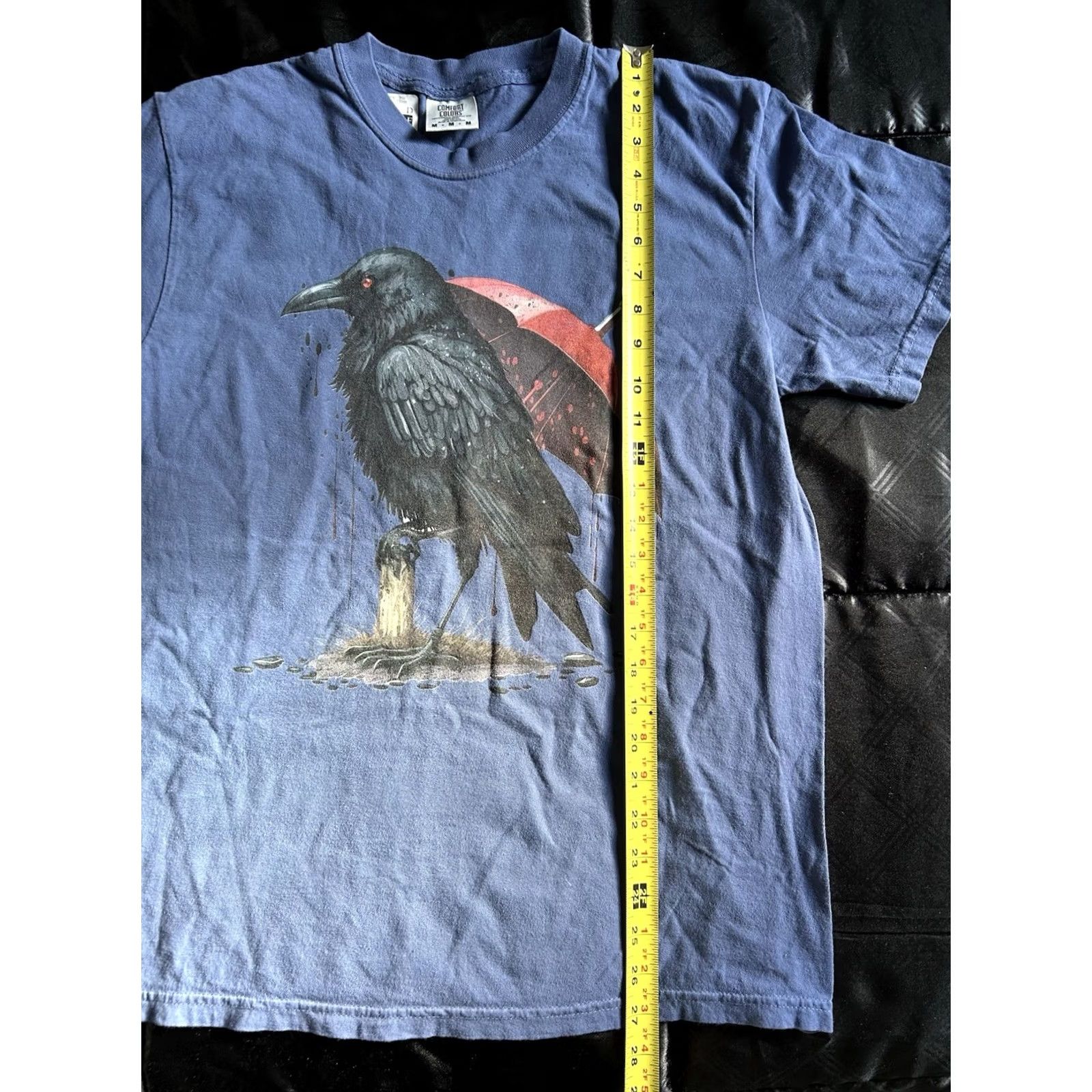Comfort Colors NWT Comfort Colors T-Shirt Raven Crow Under Umbrella Gothic Blue M Mens Size US M / EU 48-50 / 2 - 5 Thumbnail