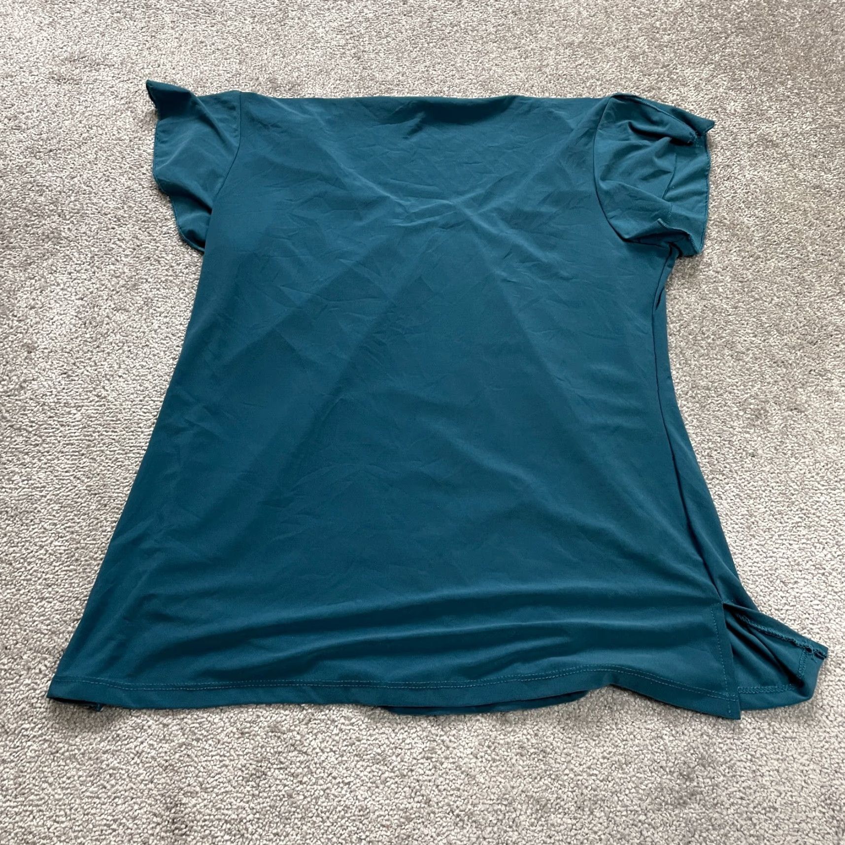 Altea American City Water Blouse 2Xl Womens Teal Green V-Neck Short Sleeve Casual Top Size XXL / US 16-18 / IT 52-54 - 2 Thumbnail
