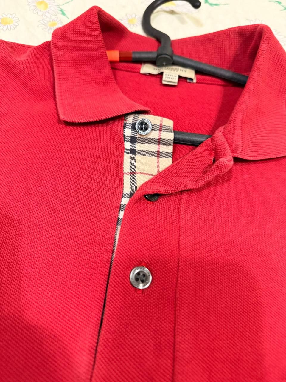 Burberry Burberry London Nova Check Slim Fit Red Polo Shirt Condition Size US M / EU 48-50 / 2 - 2 Thumbnail