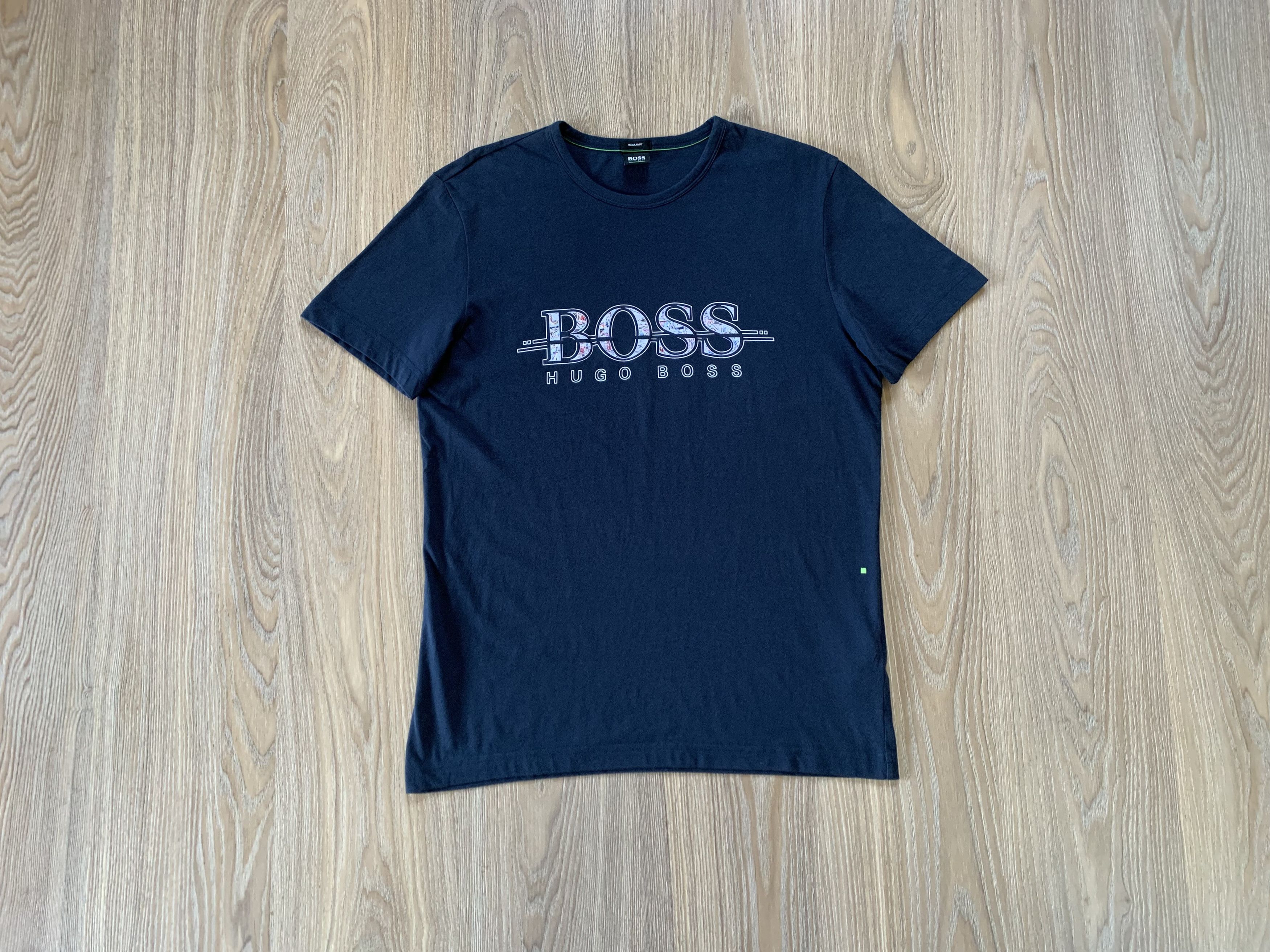 Hugo Boss Hugo Boss Green Slim Fit Blue Big Logo T Shirt Size US L / EU 52-54 / 3 - 1 Thumbnail