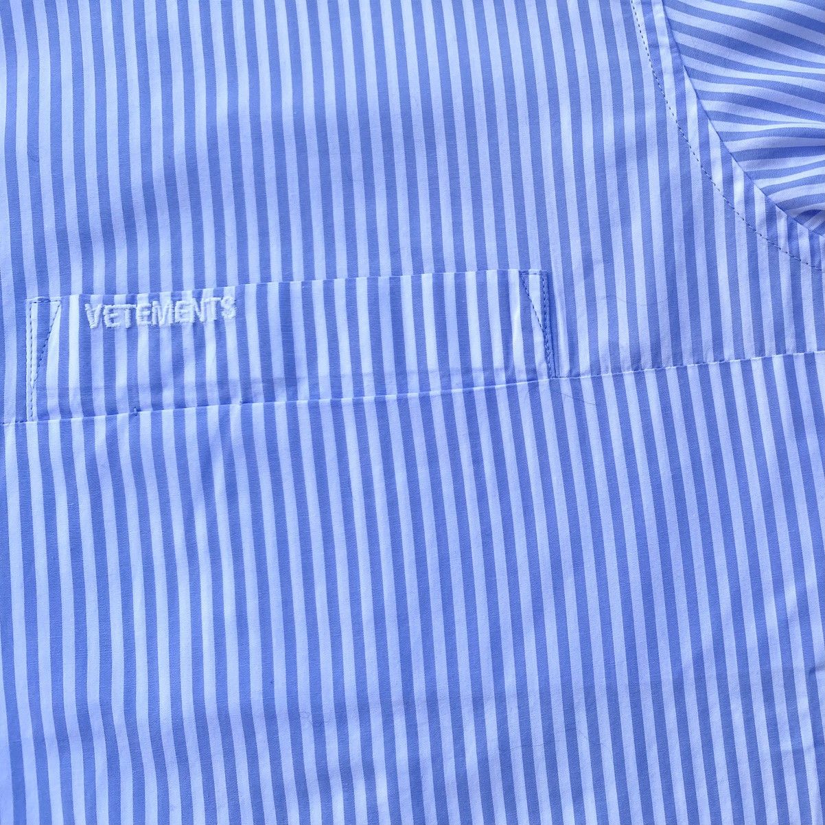 Vetements SS19 Blue Stripes Oversized Cropped Shirt Size XS / US 0-2 / IT 36-38 - 9 Thumbnail