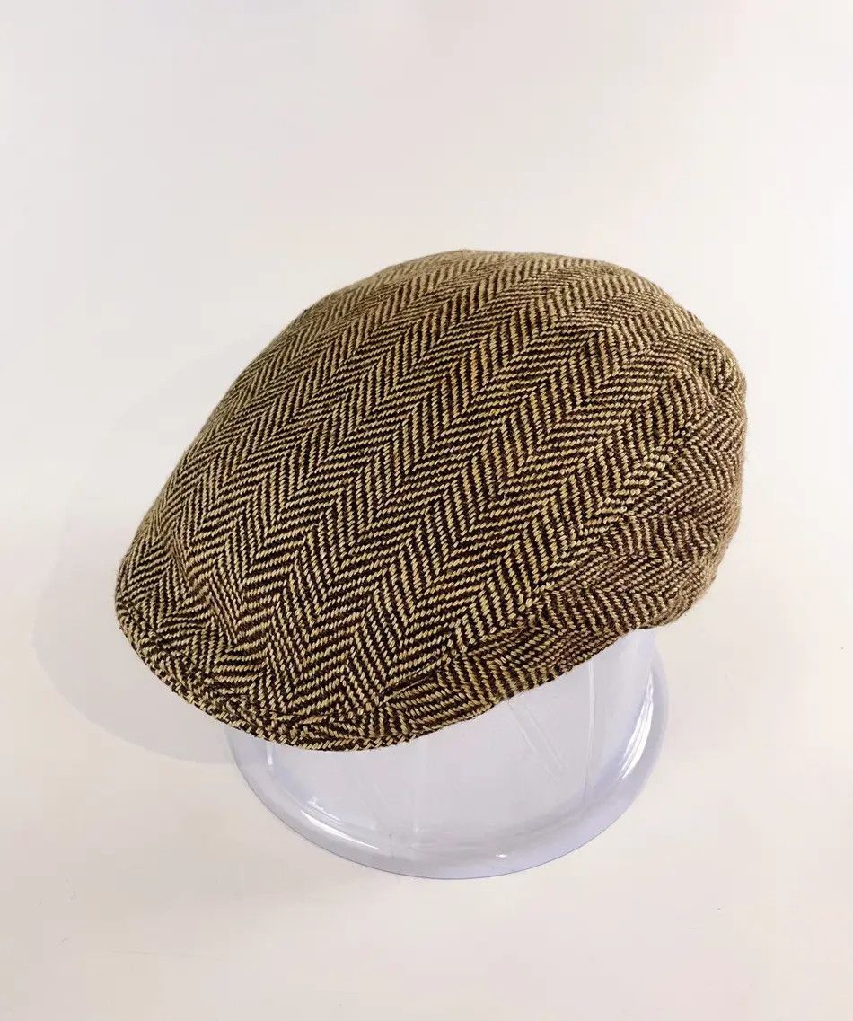 Ralph Lauren × Rugby Ralph Lauren RL Rugby Linen Silk Leather Flat Cap Beret Hat Peaked Cap Size ONE SIZE - 1 Thumbnail