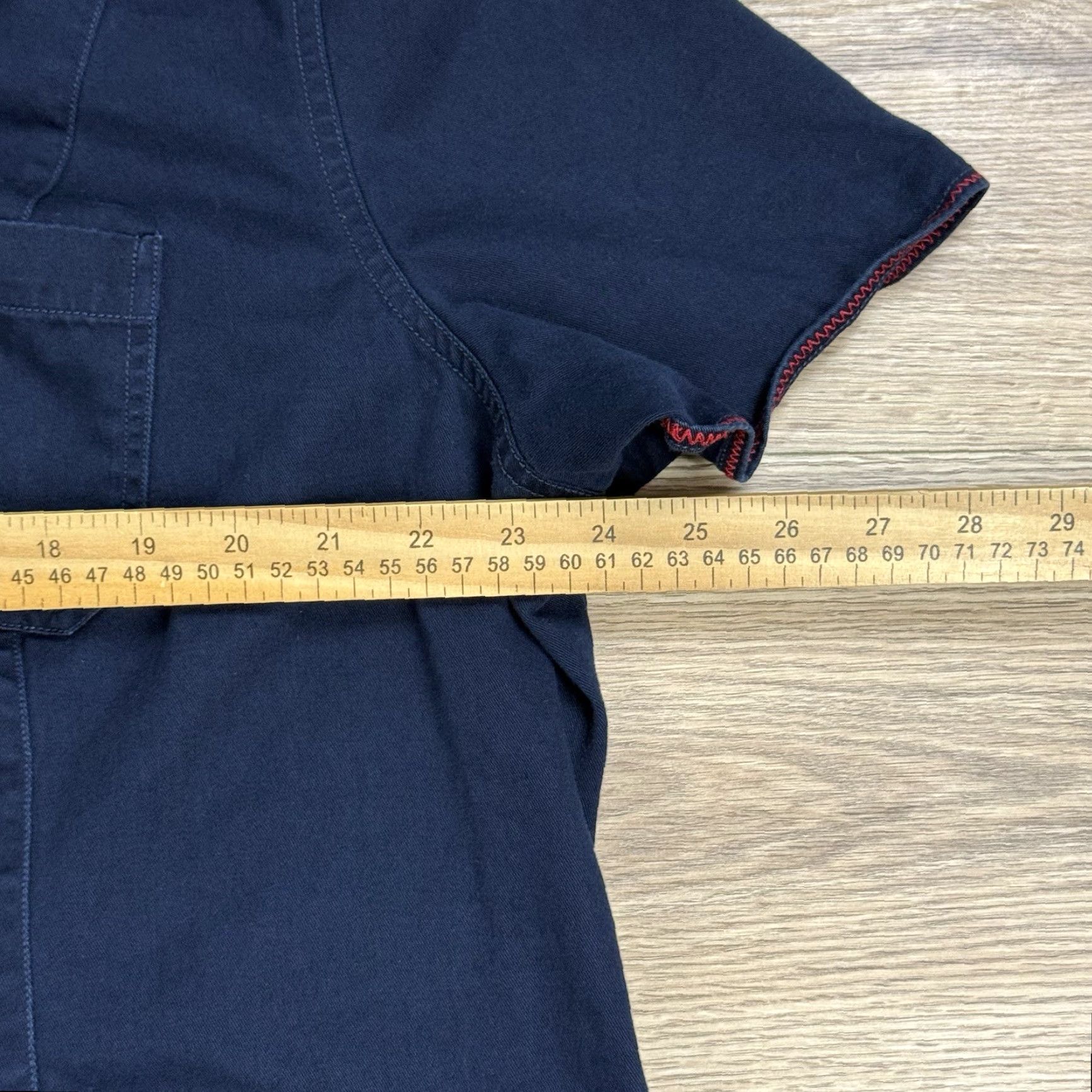 Tommy Hilfiger VINTAGE Tommy Hilfiger Women’s Shirt Dress Navy Short Sleeve Collared Button Front Sz 20 Plus Knee Length Womens Size 3XL / US 20-22 - 4 Thumbnail