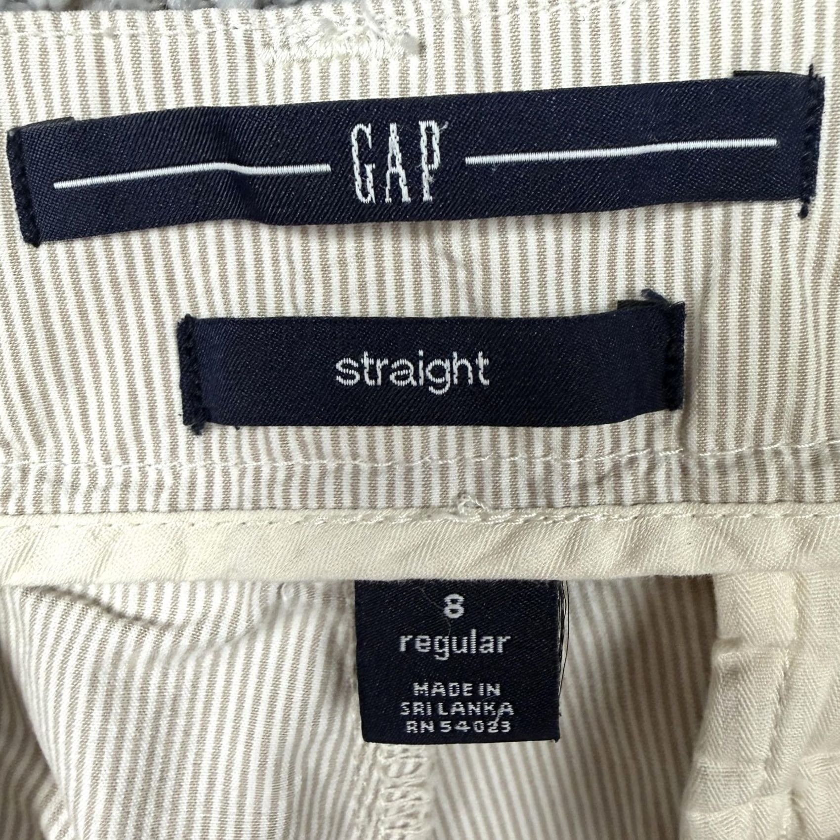 Gap Gap Straight Chino Pants White 8 34x29 Preppy Pinstripe Business Casual Spring Size 30" / US 8 / IT 44 - 7 Thumbnail