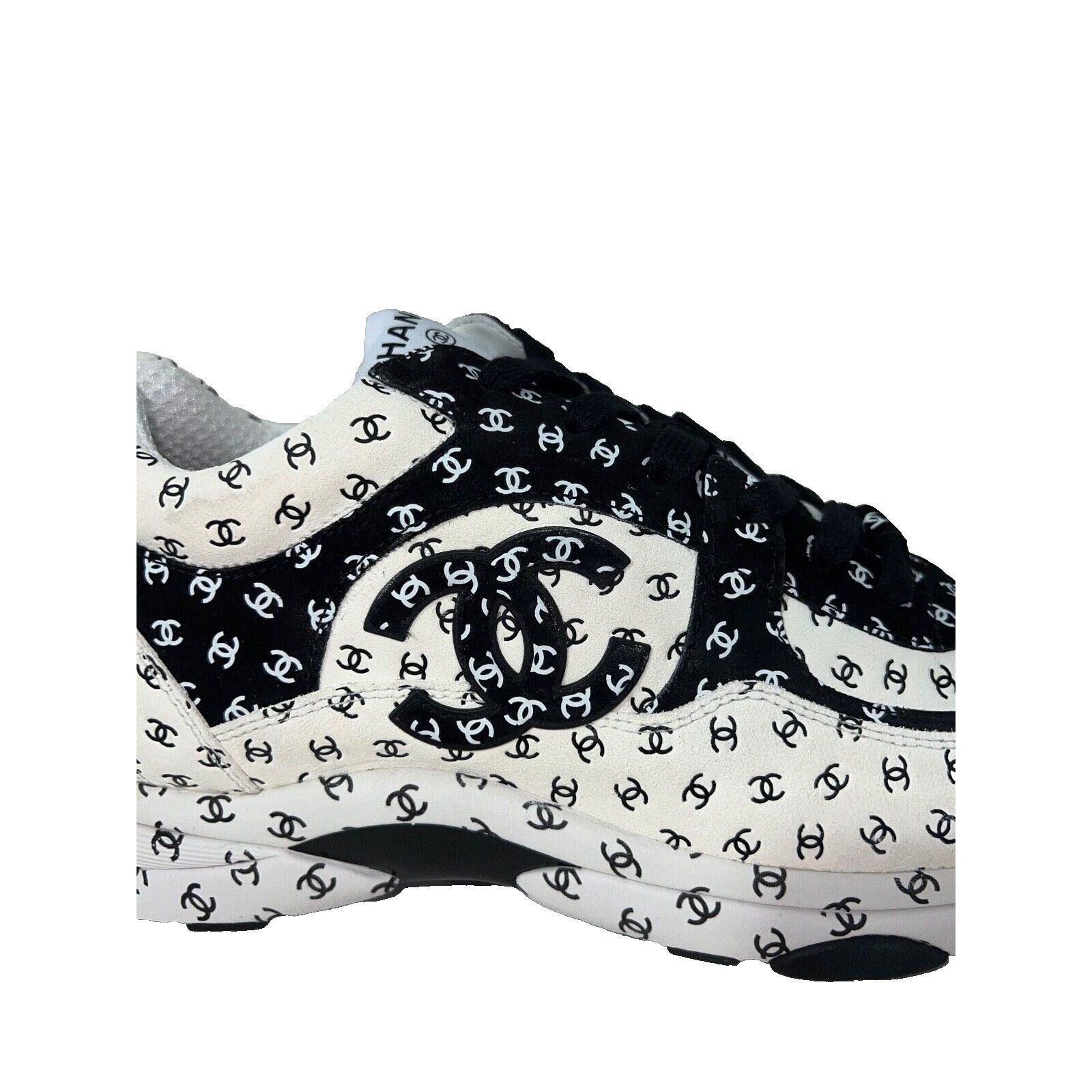 Chanel Chanel Suede All Over CC Logo Low Top Trainer Sneaker 44 11 Size US 11 / EU 44 - 3 Thumbnail